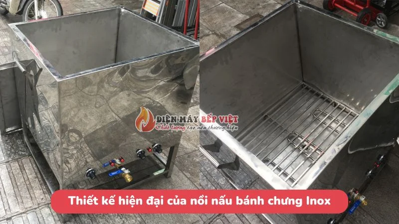 thiết kế hiện đại của nồi luộc bánh chưng Inox