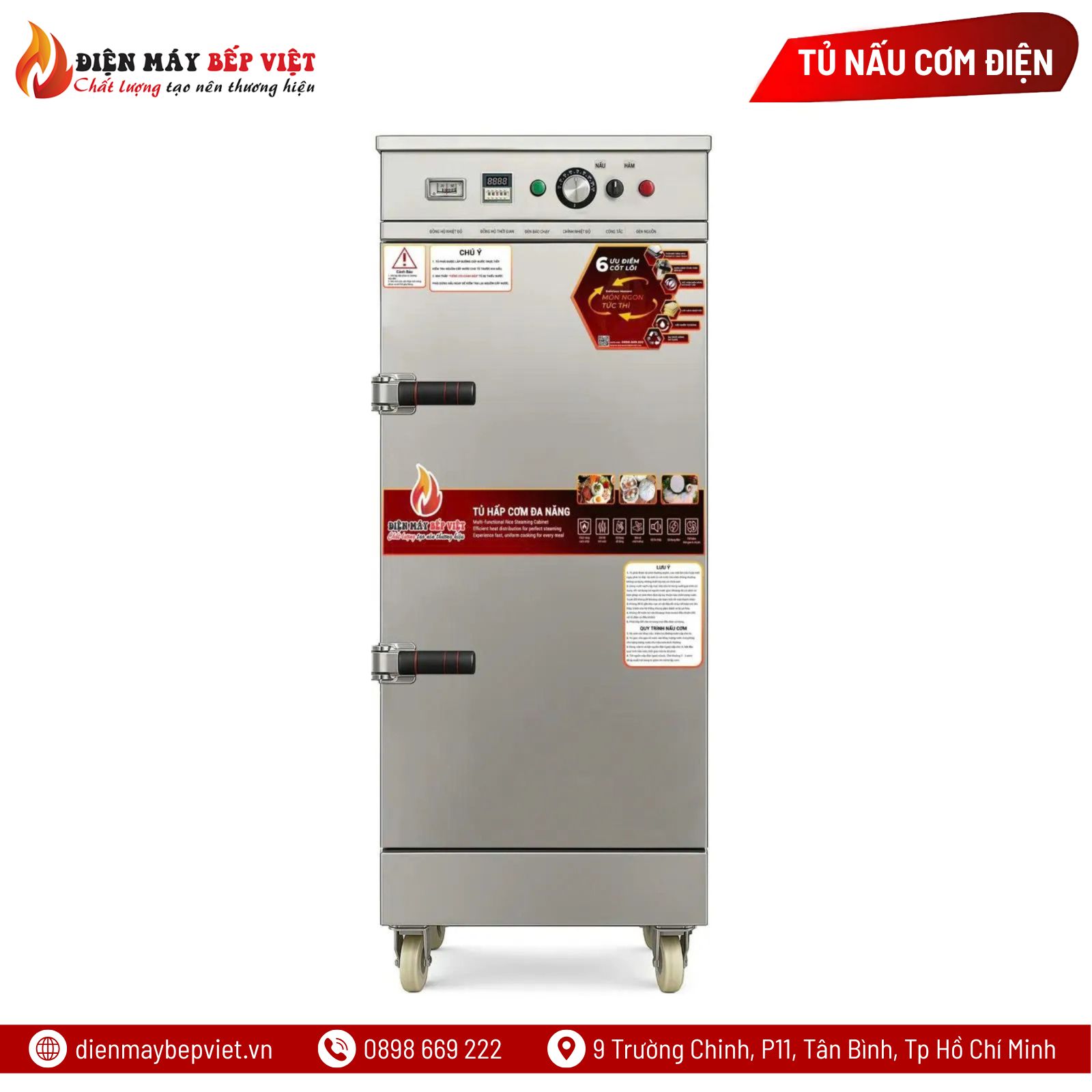 Tủ Cơm 10 Khay Điện Gas