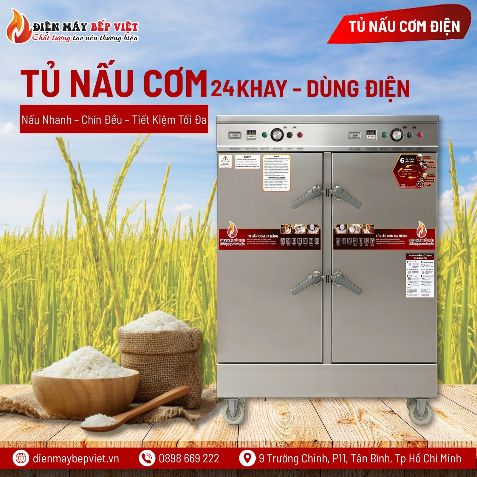Tủ Cơm 24 Khay Điện