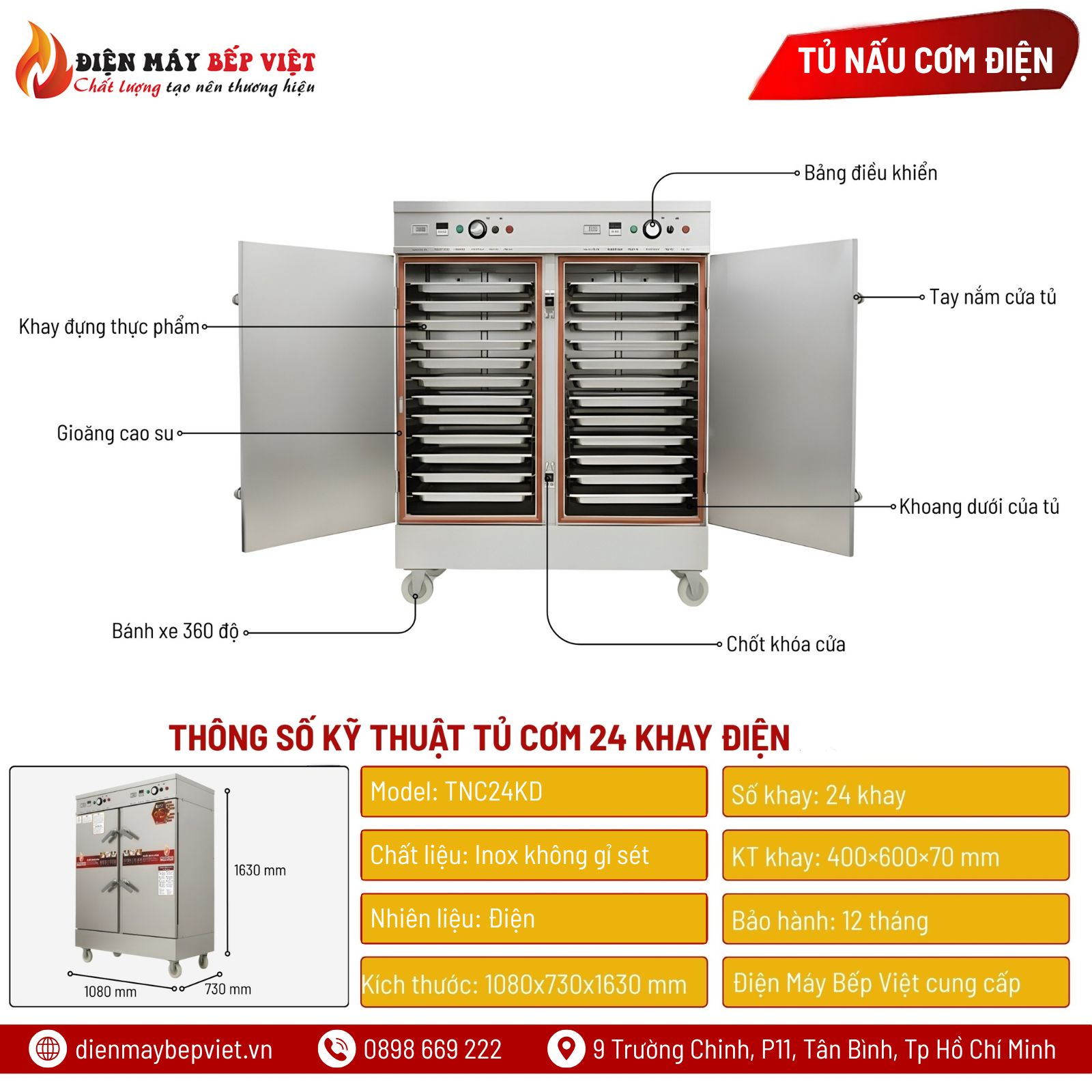 Tủ Cơm 24 Khay Điện
