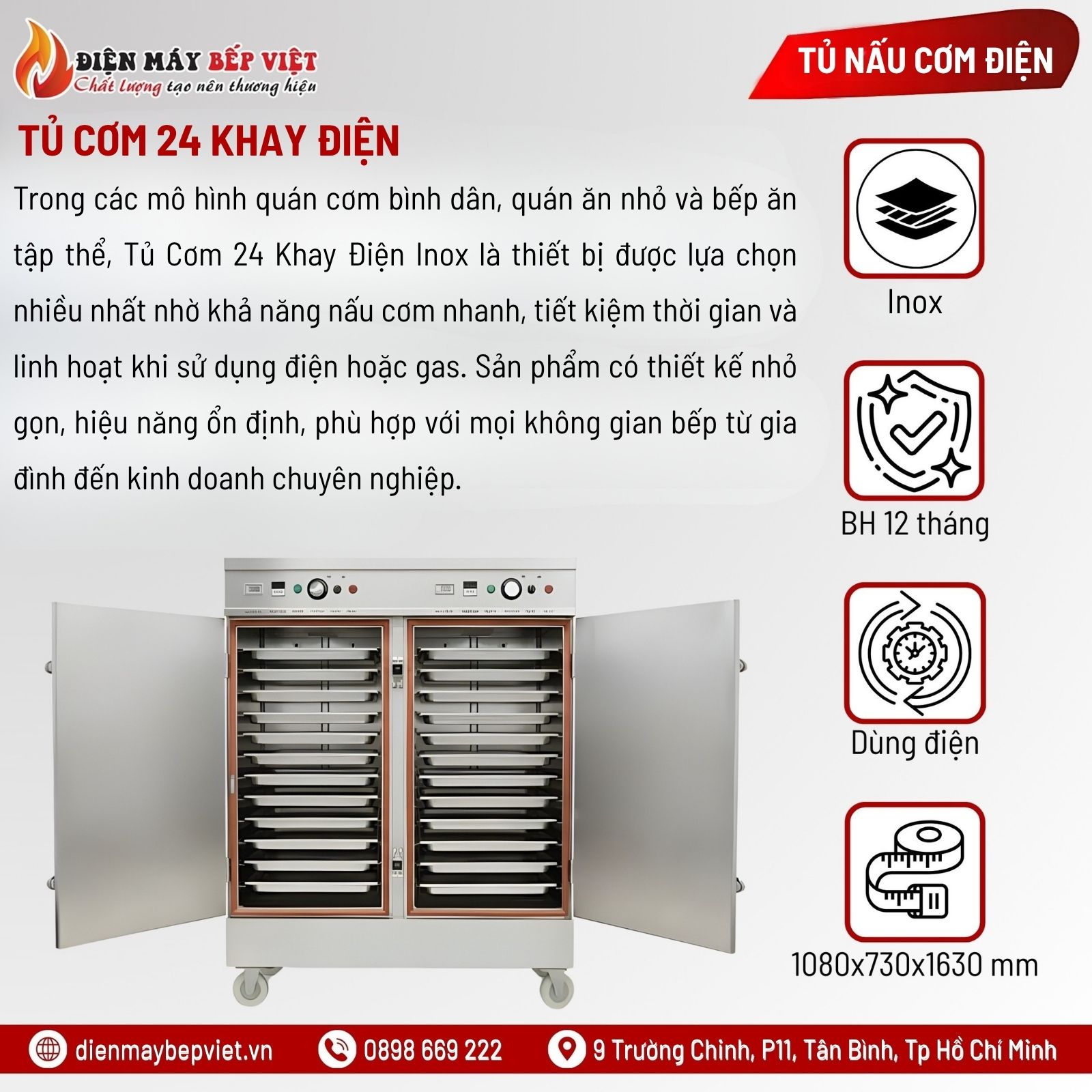Tủ Cơm 24 Khay Điện