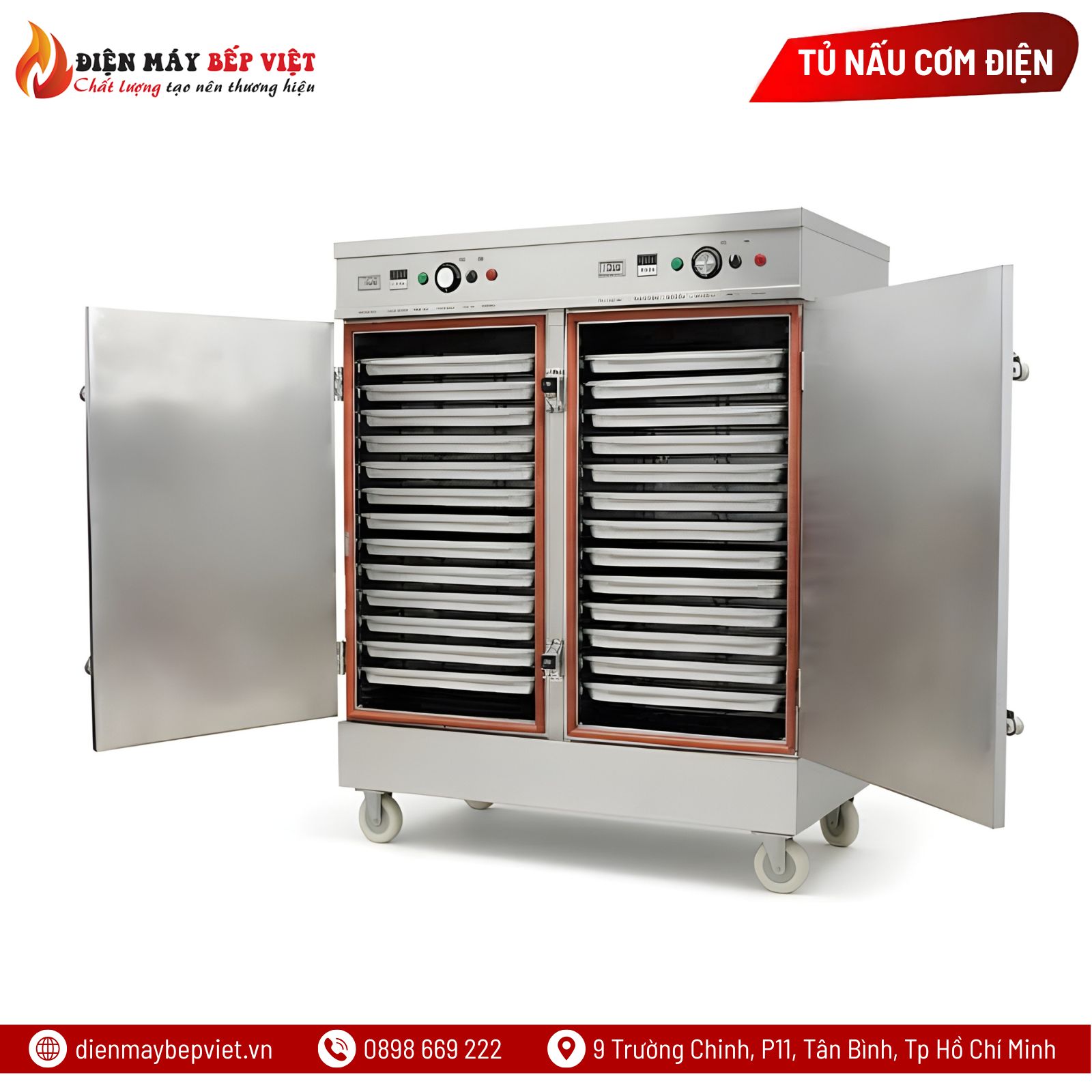 Tủ Cơm 24 Khay Điện Gas