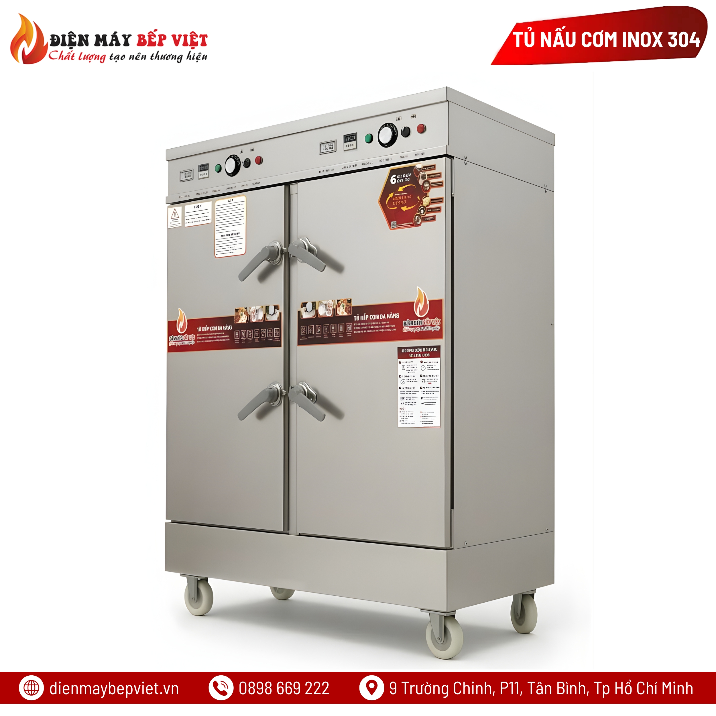 Tủ Cơm 24 Khay Điện Inox 304 Cao Cấp