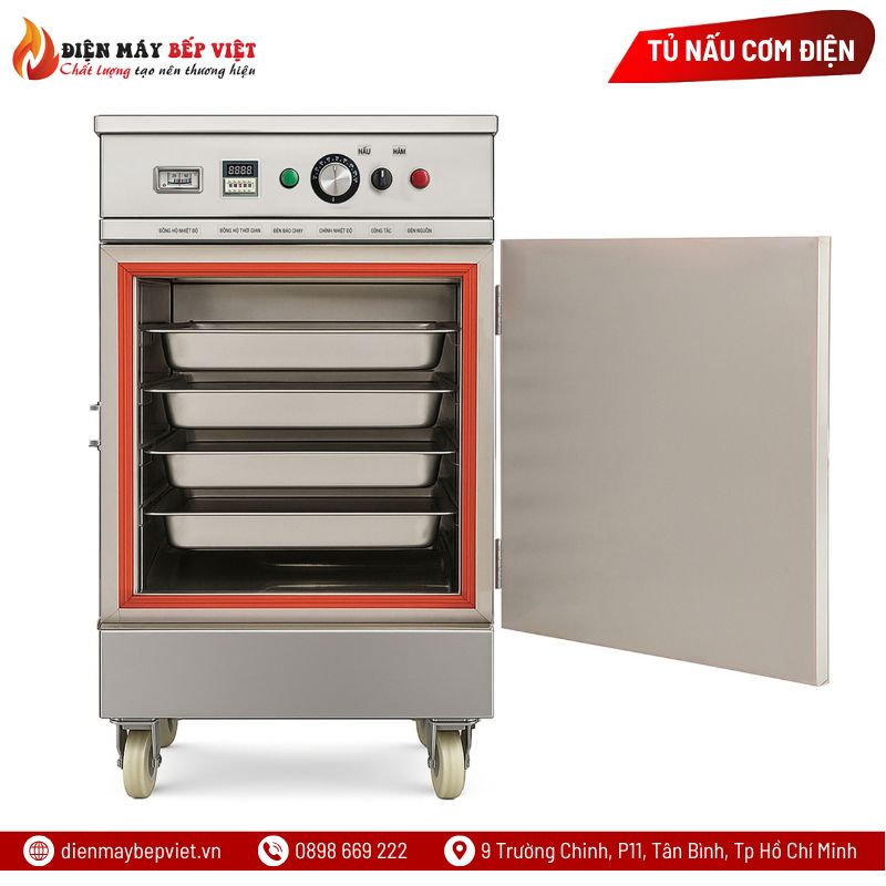Tủ Cơm 4 Khay Điện Gas