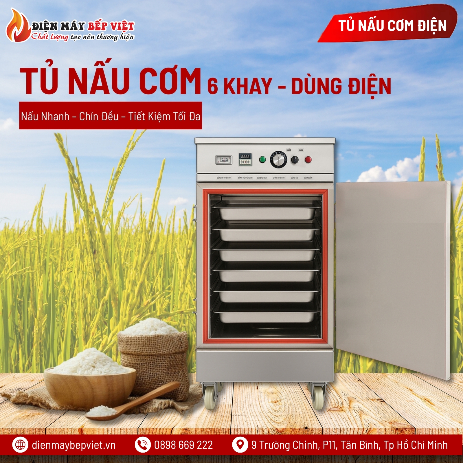 Tủ Cơm 6 Khay Điện