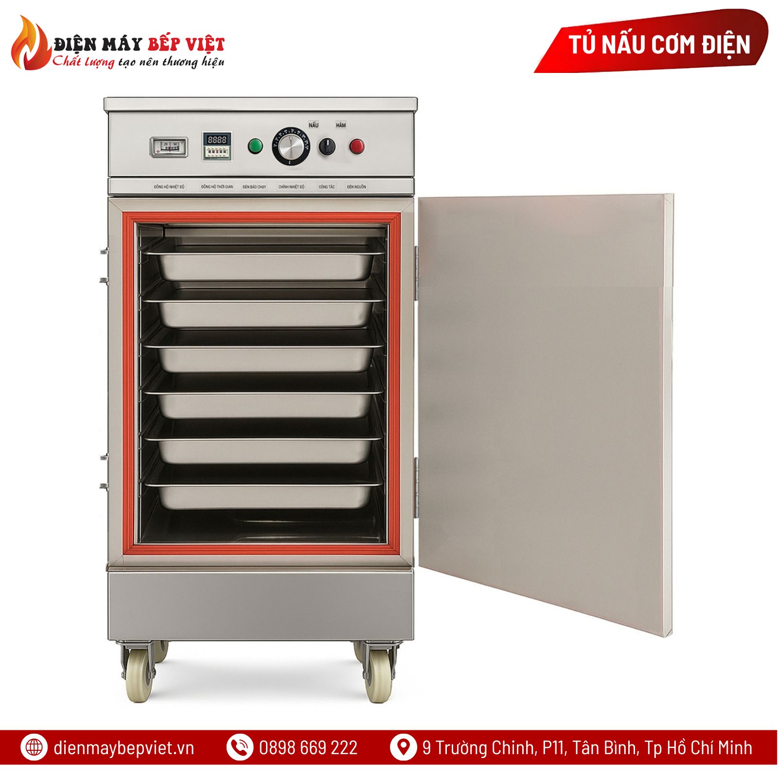 Tủ Cơm 6 Khay Điện Gas