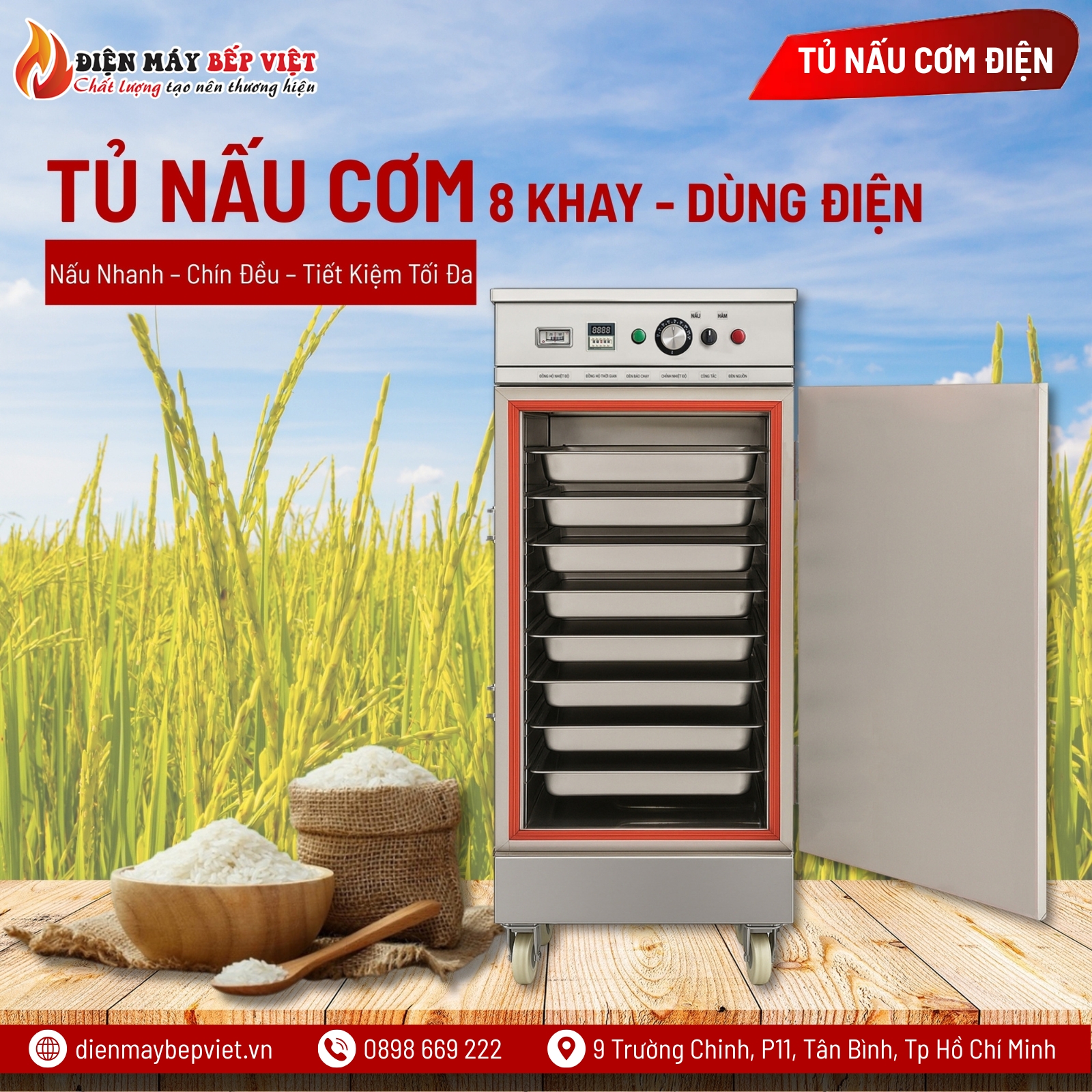 Tủ Cơm 8 Khay Điện