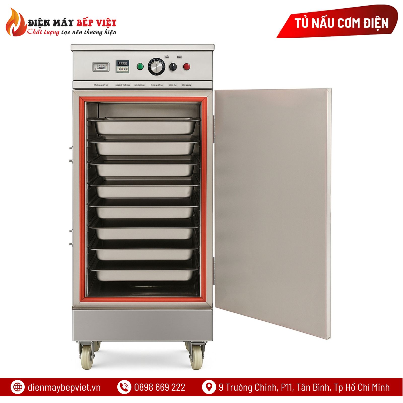 Tủ Cơm 8 Khay Điện Gas