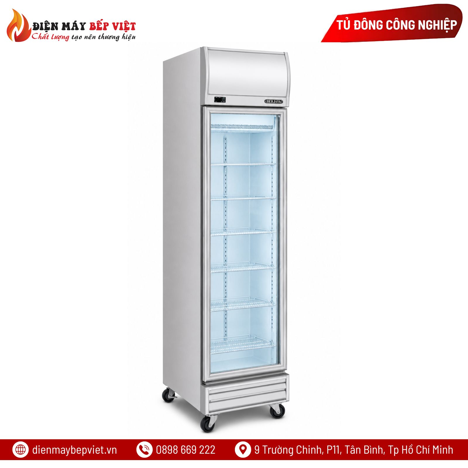 Tủ Đông 1 Cánh Kính Berjaya 1D/DF-SM-EV