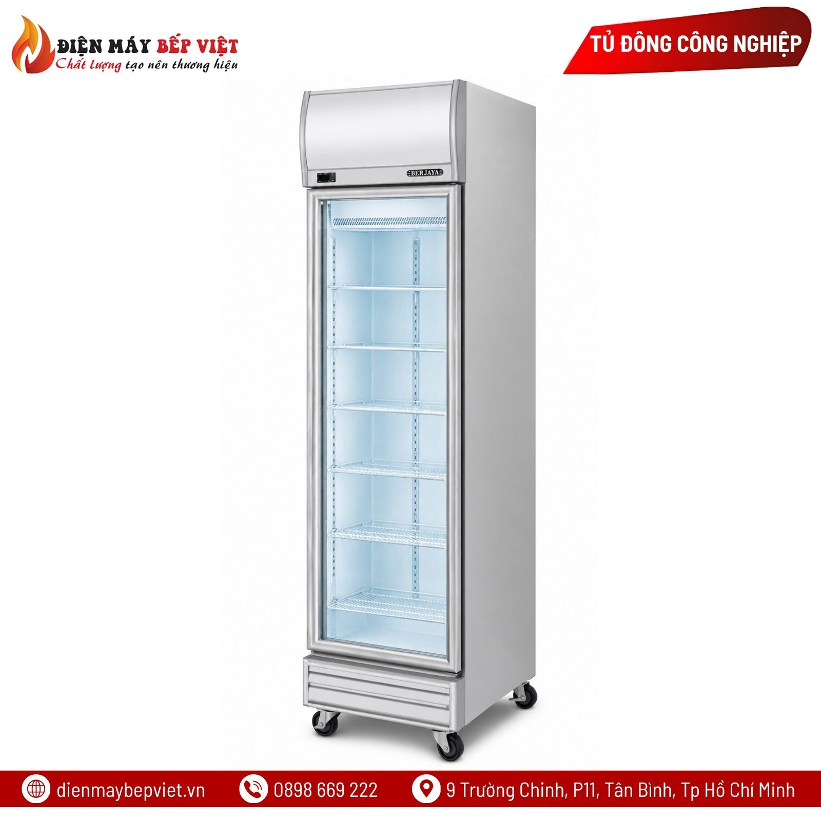 Tủ Đông 1 Cánh Kính Berjaya 1D/DF-SM-EV