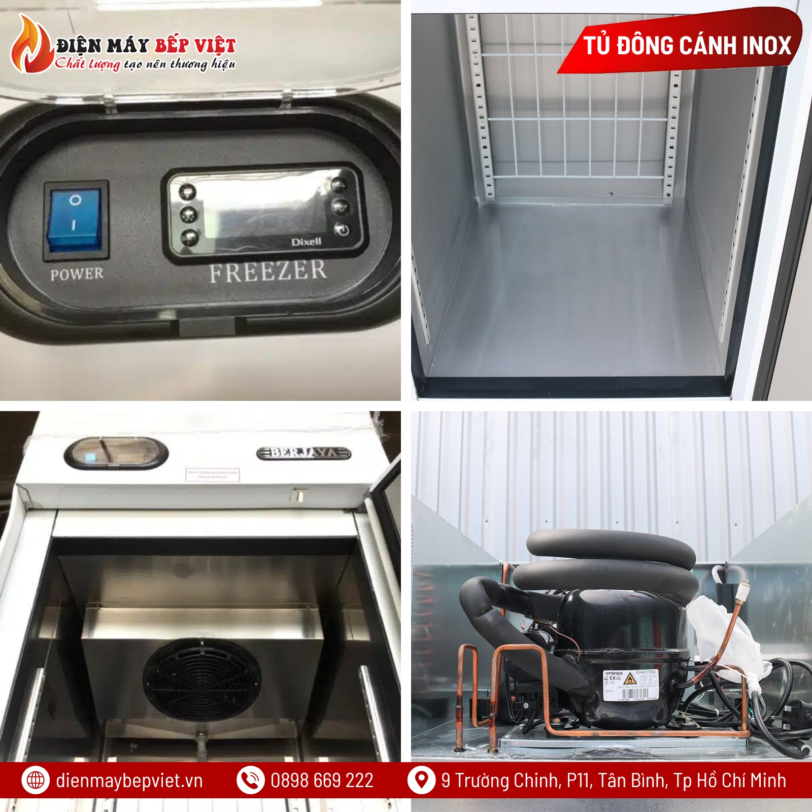 Tủ Đông 2 Cánh Inox Berjaya BS2DUF/Z