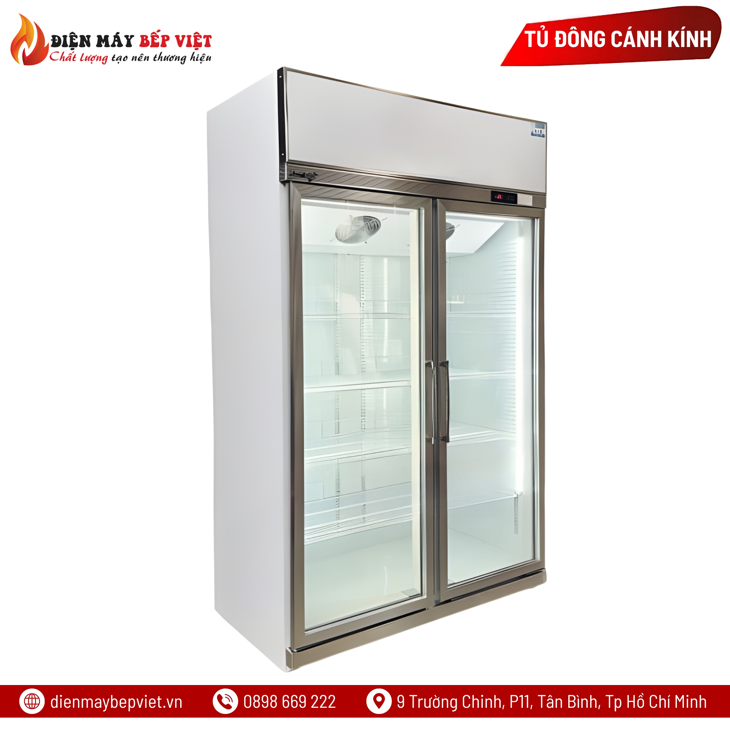 Tủ Đông 2 Cửa Kính Cao Cấp LD-1260FA