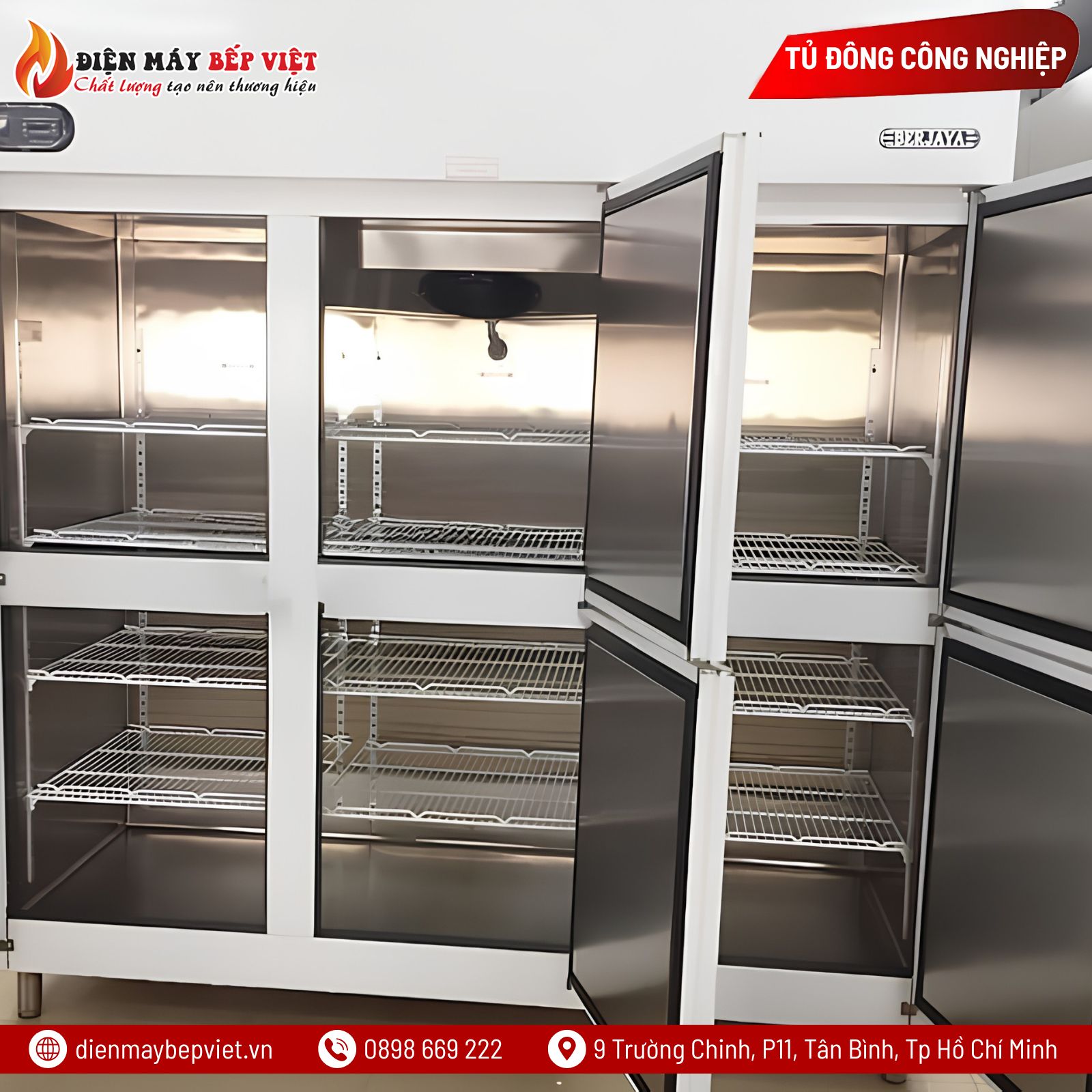 Tủ Đông 3 Cánh Kính Berjaya 3D/DF-SM-EV