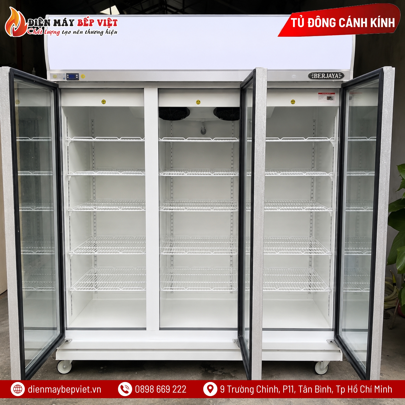 Tủ Đông 3 Cánh Kính Berjaya 3D/DF-SM-EV