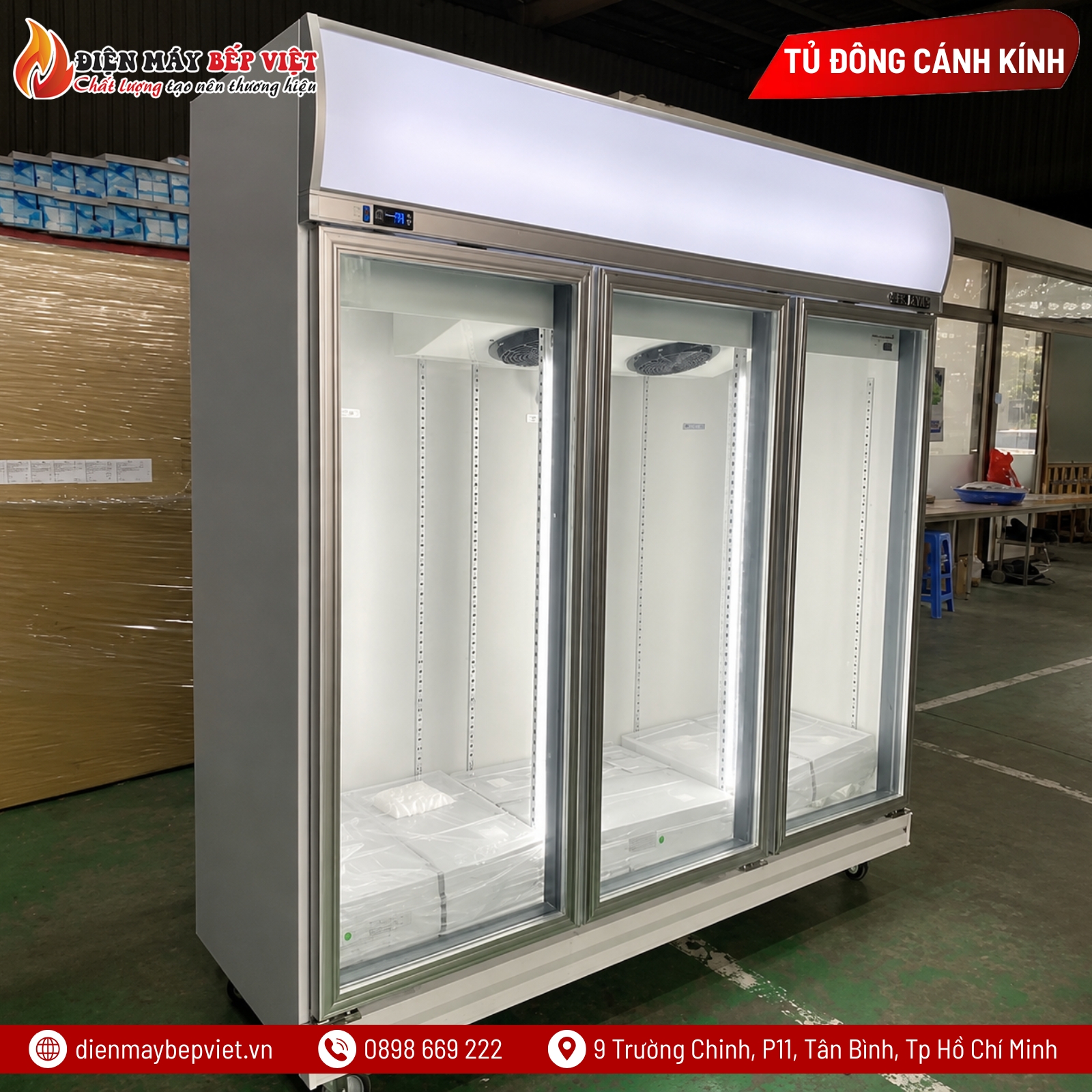 Tủ Đông 3 Cánh Kính Berjaya 3D/DF-SM-EV