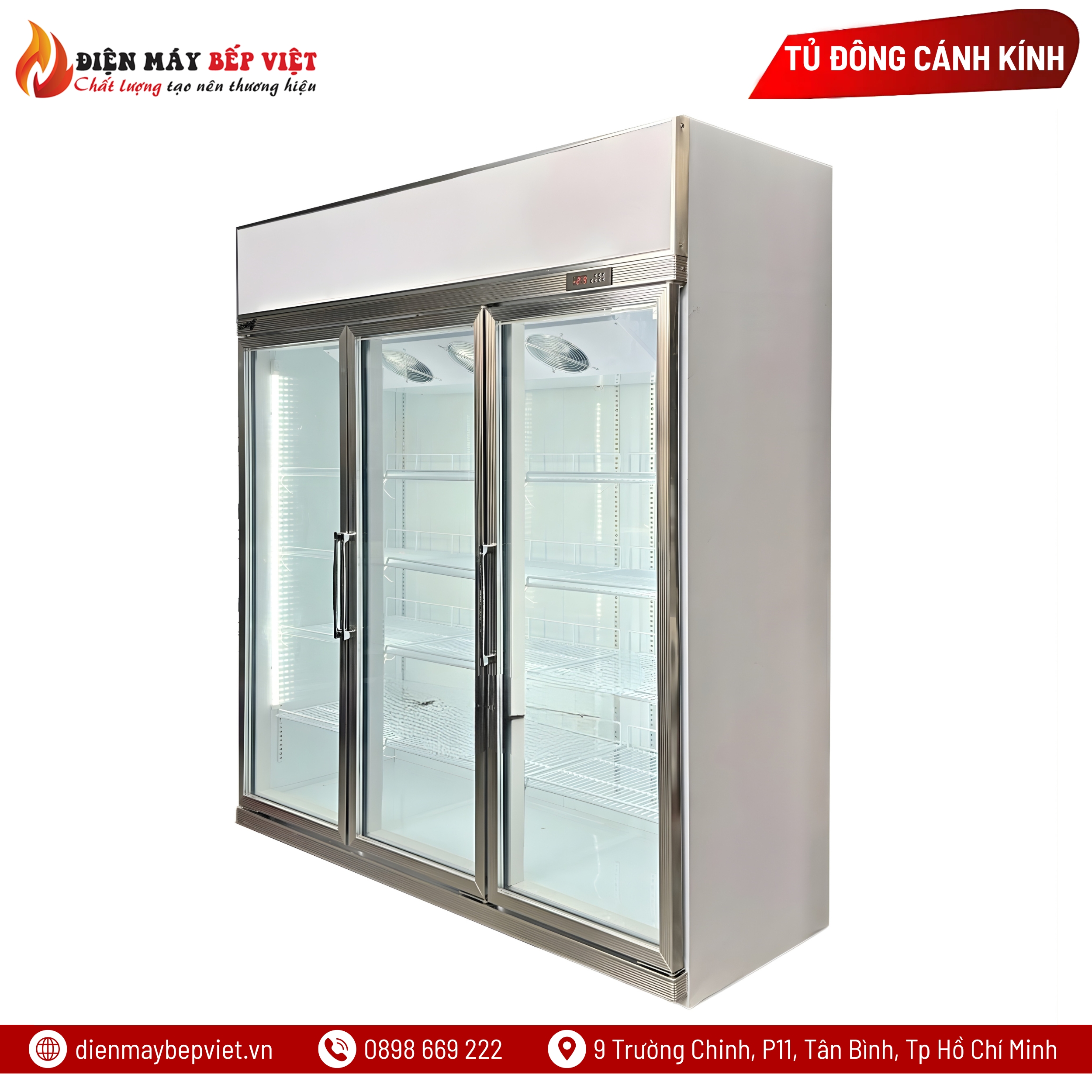 Tủ Đông 3 Cửa Kính Cao Cấp LD-1860FA