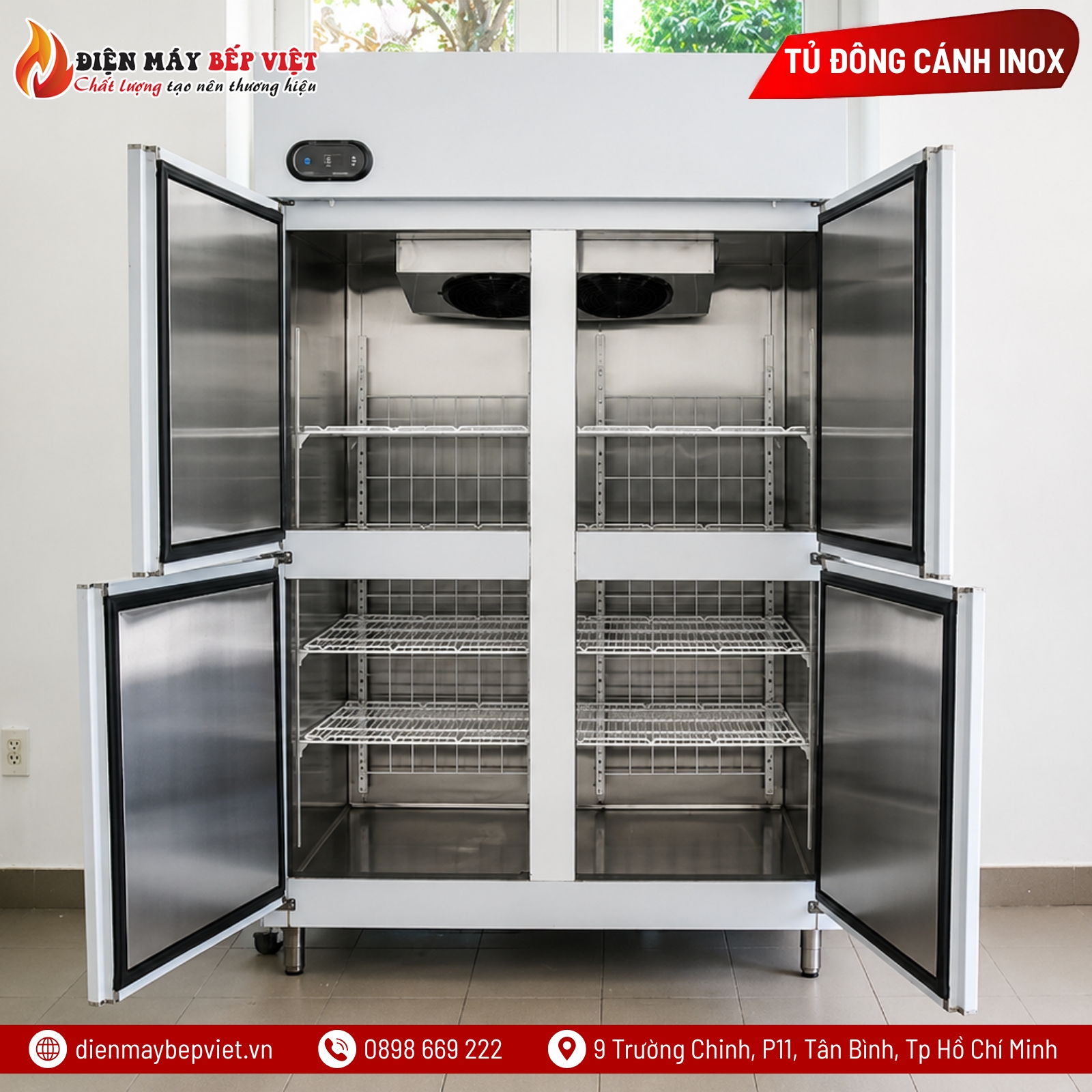 Tủ Đông 4 Cánh Inox Berjaya BS4DUF/Z