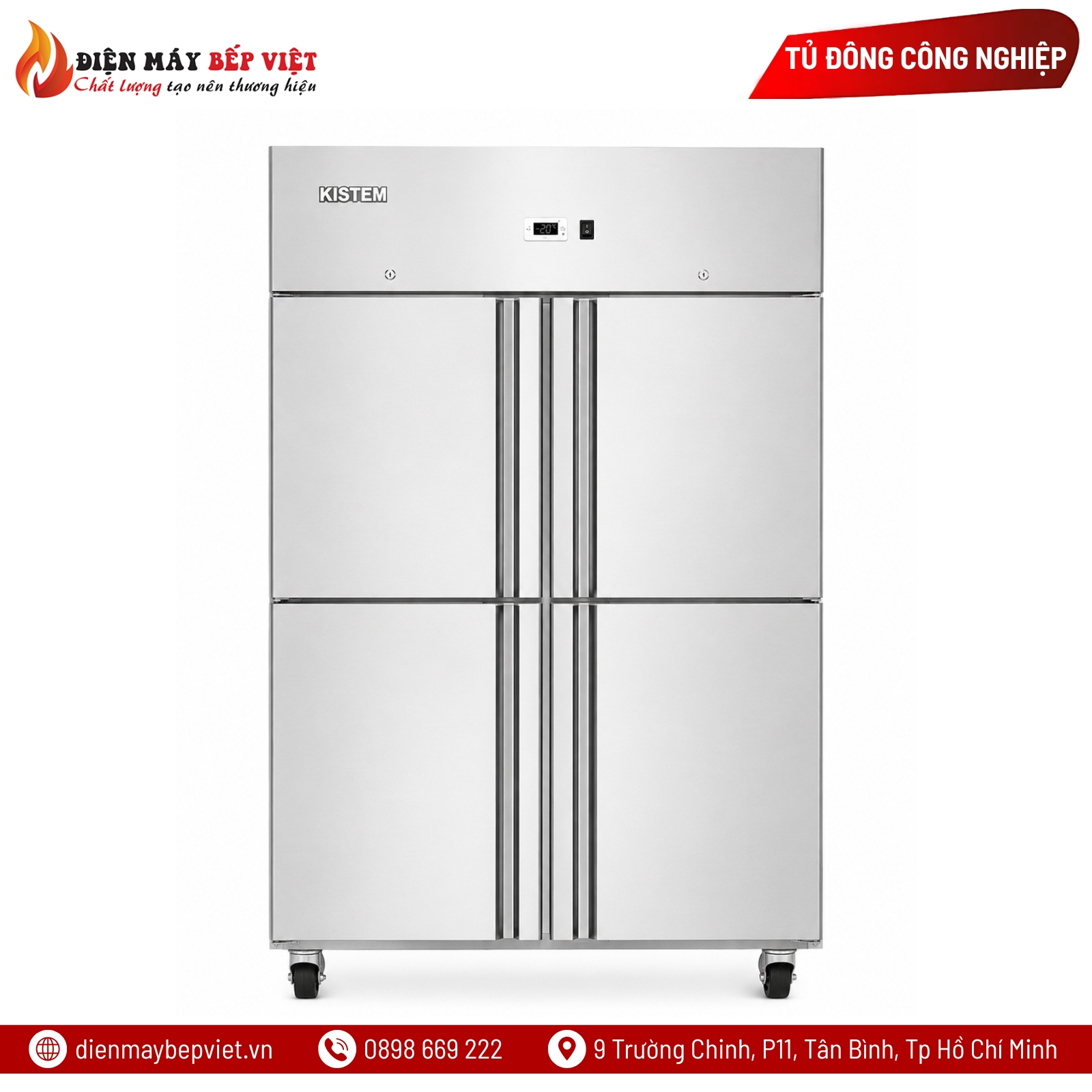 Tủ Đông 4 Cánh Quạt Lạnh Kistem KIS-XFGN45F