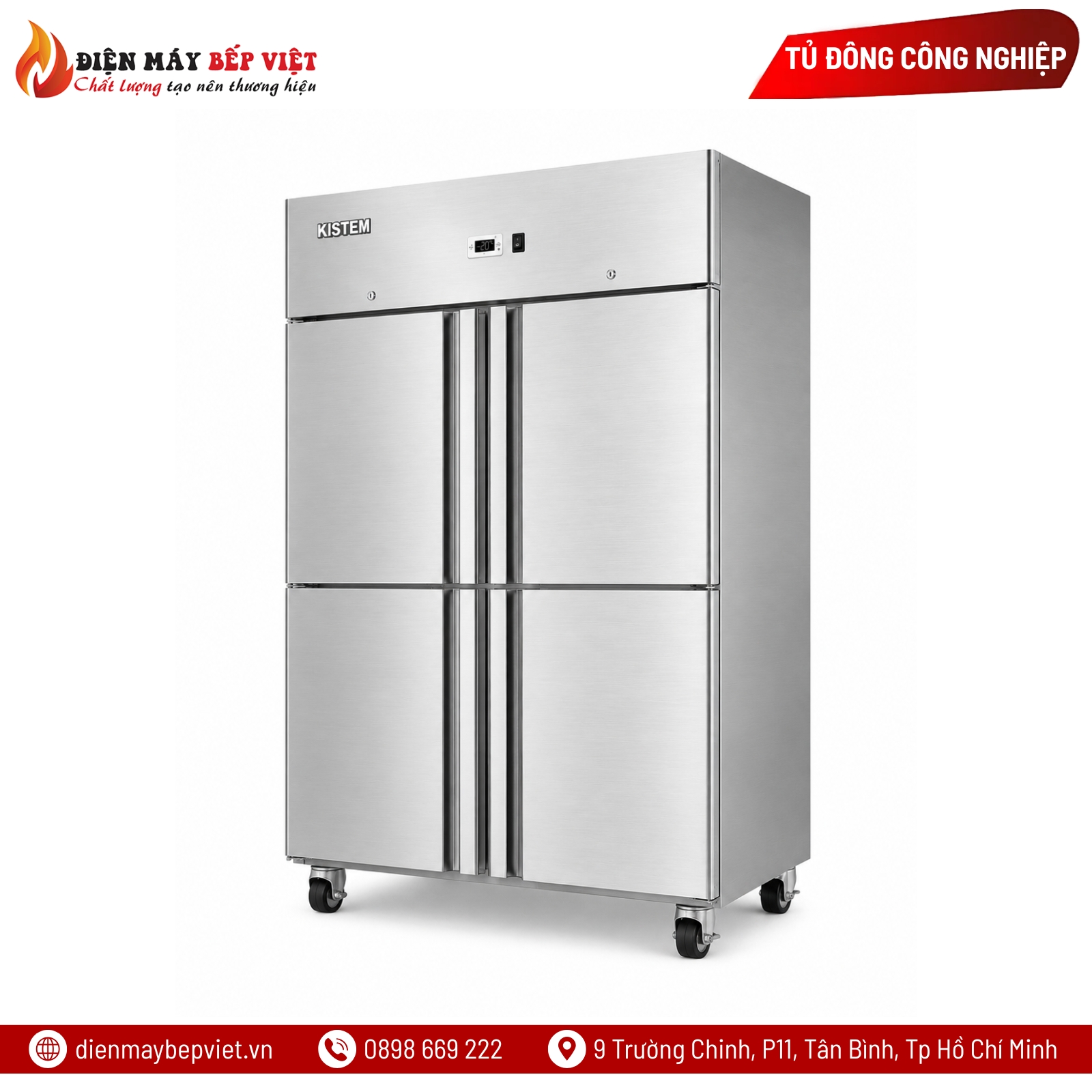 Tủ Đông 4 Cánh Quạt Lạnh Kistem KIS-XFGN45F