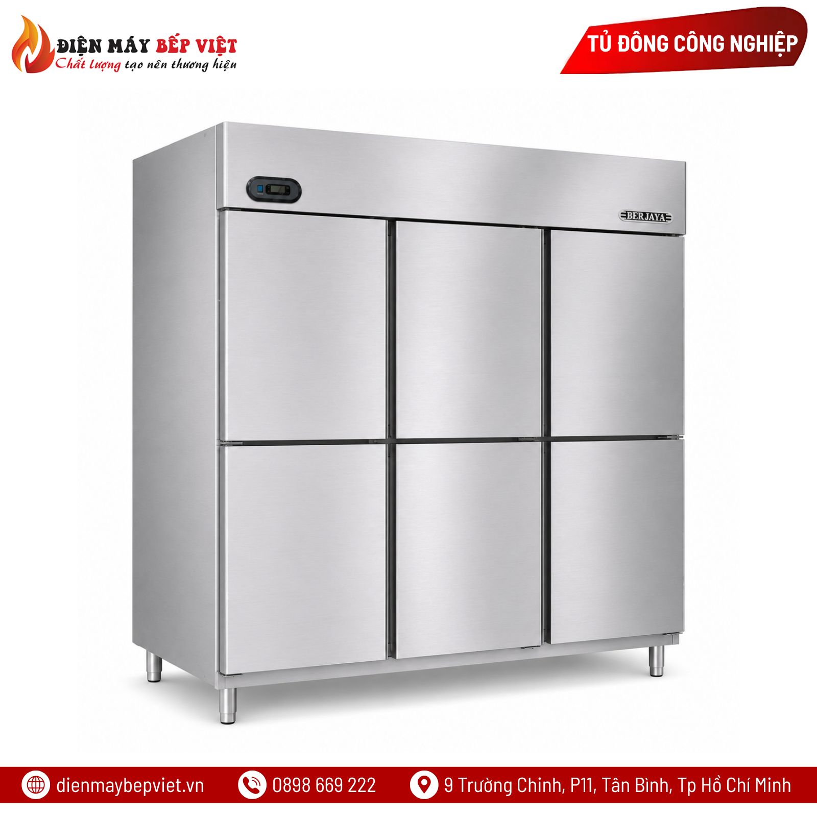 Tủ Đông 6 Cánh Inox Berjaya BS6DUF/Z