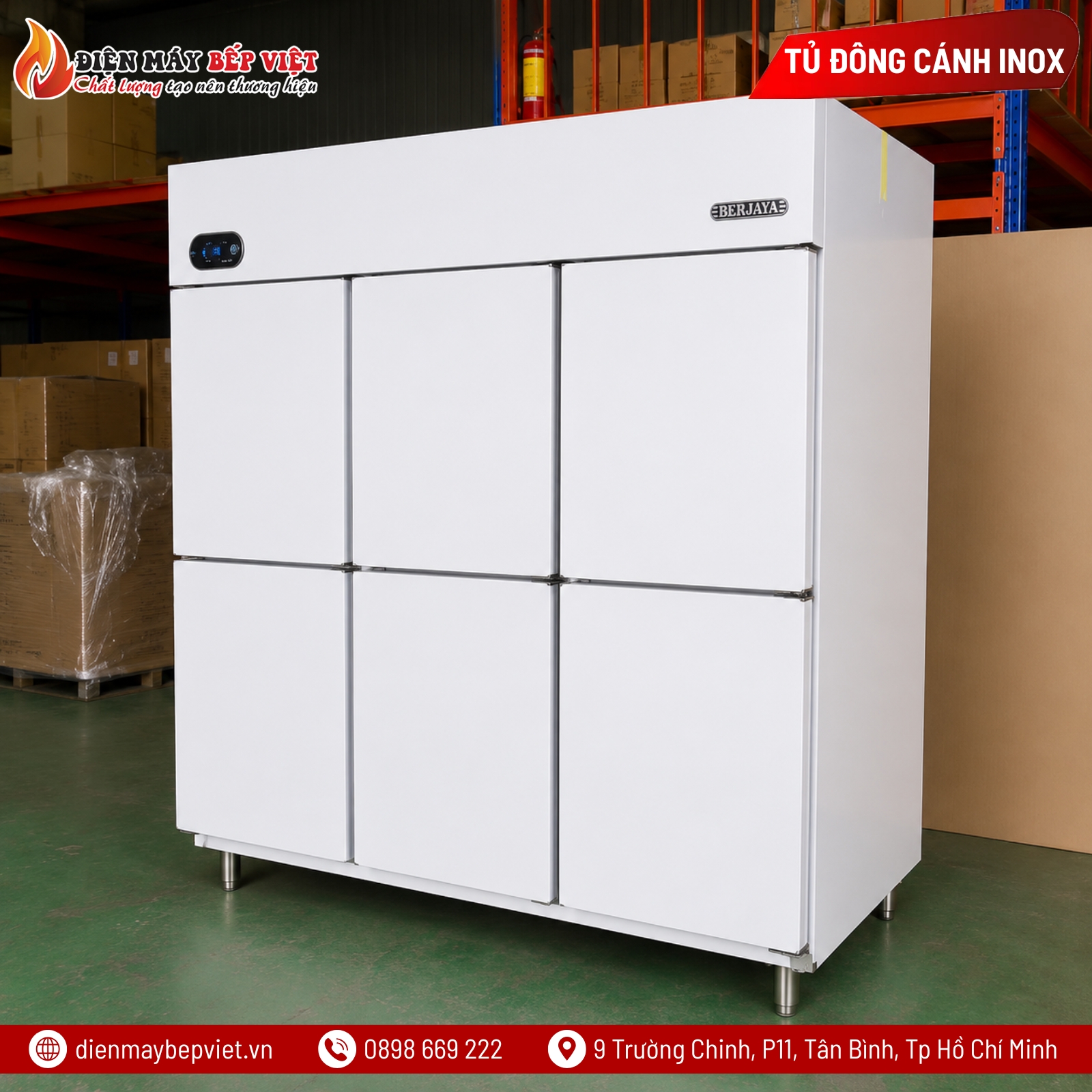 Tủ Đông 6 Cánh Inox Berjaya BS6DUF/Z