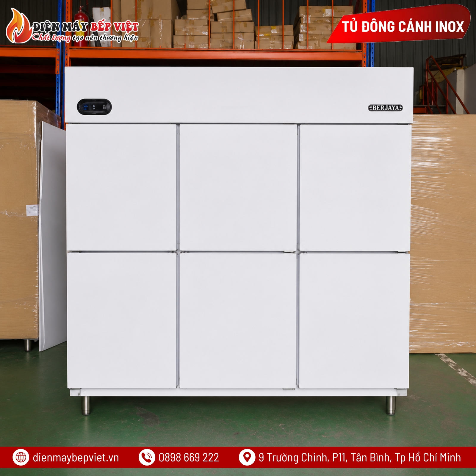Tủ Đông 6 Cánh Inox Berjaya BS6DUF/Z
