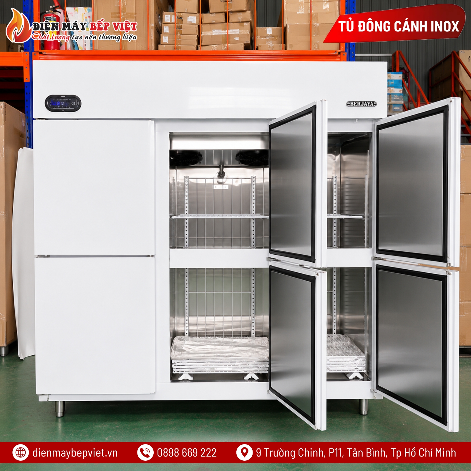 Tủ Đông 6 Cánh Inox Berjaya BS6DUF/Z