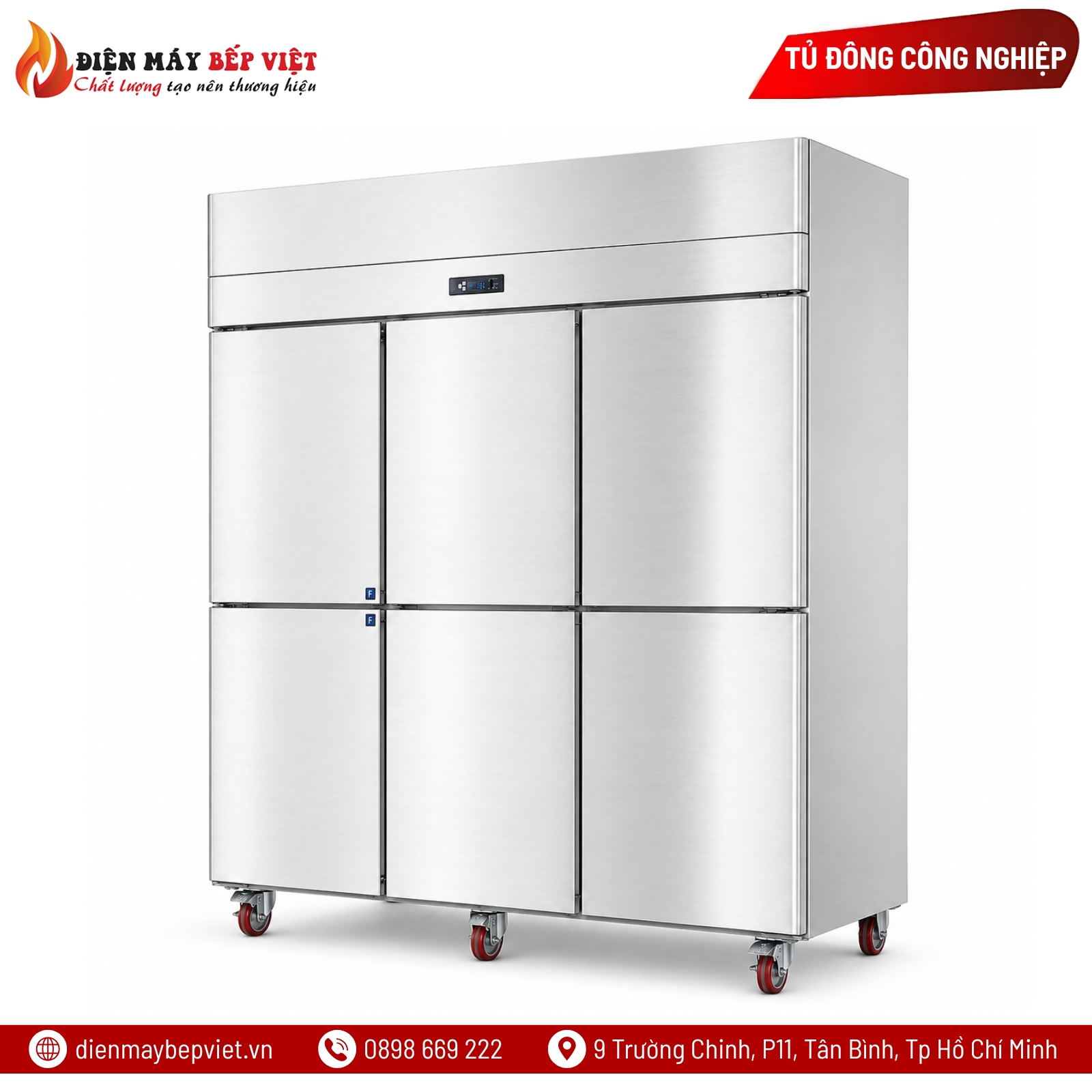 Tủ Đông 6 Cánh Inox Quạt Lạnh Lightcool LS-1200F-1253L