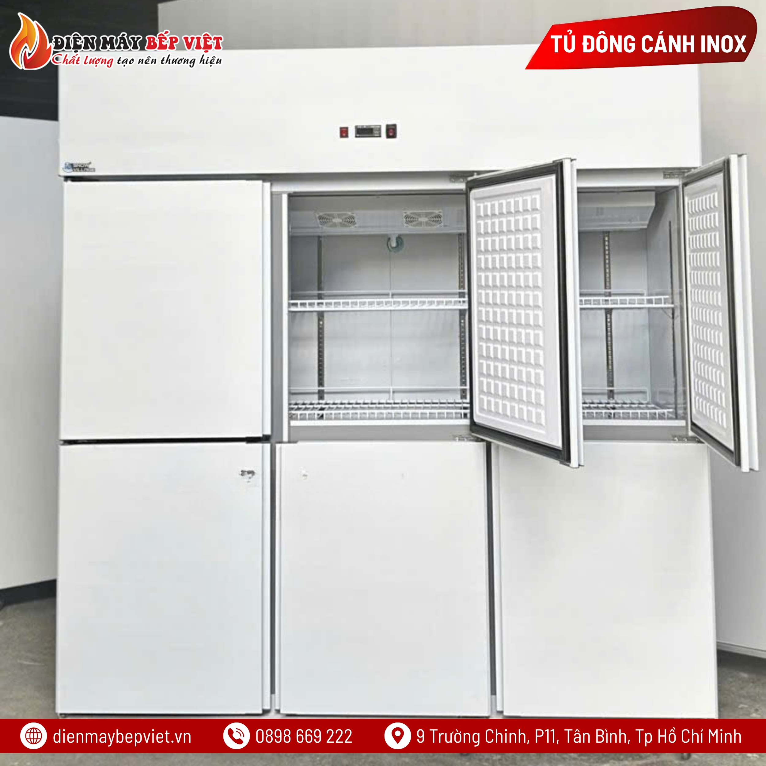 Tủ Đông 6 Cánh Inox Quạt Lạnh SLLDZ4-1300LD