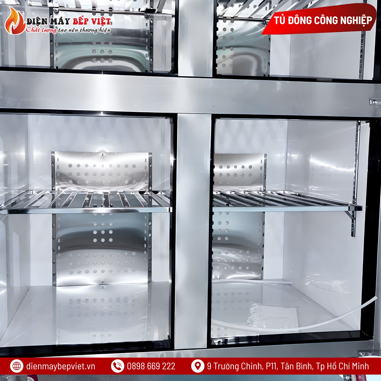 Tủ Đông Âm Sâu 4 Cánh Inox Lightcool LS-1200F-4WD