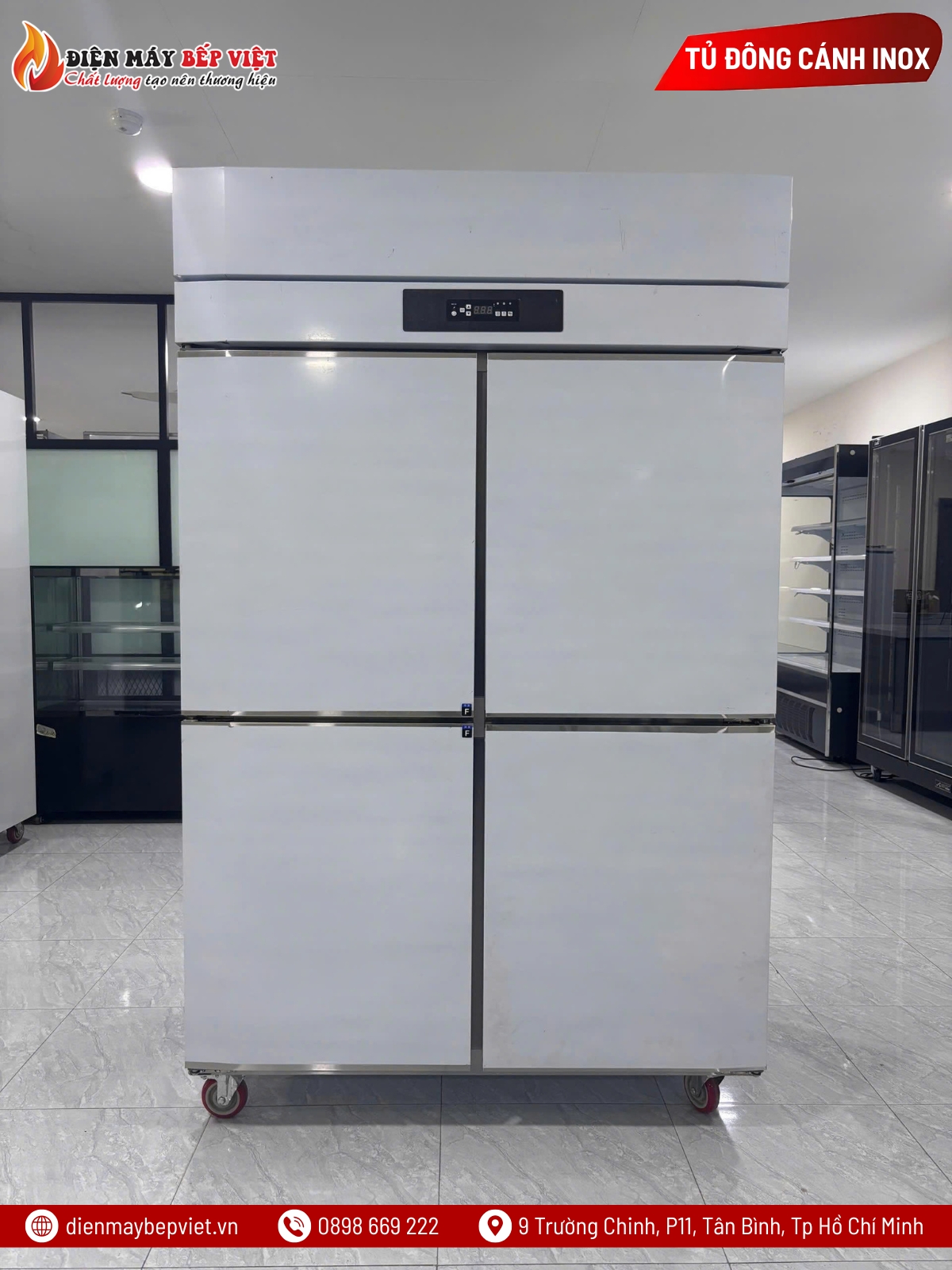 Tủ Đông Âm Sâu 4 Cánh Inox Lightcool LS-1200F-4WD