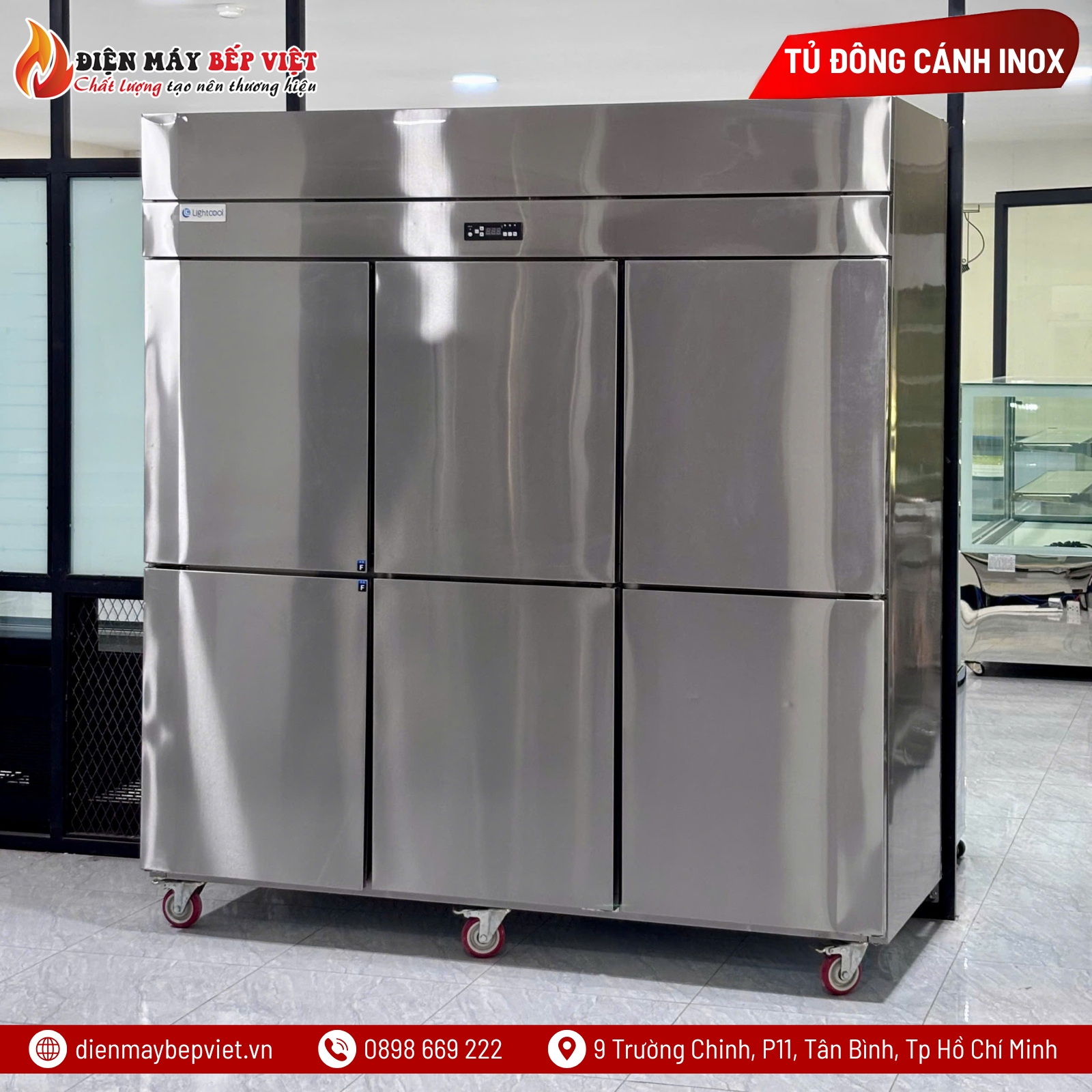 Tủ Đông ECO 6 Cánh Inox 1 Chế Độ Lightcool LS-1200F-1600L