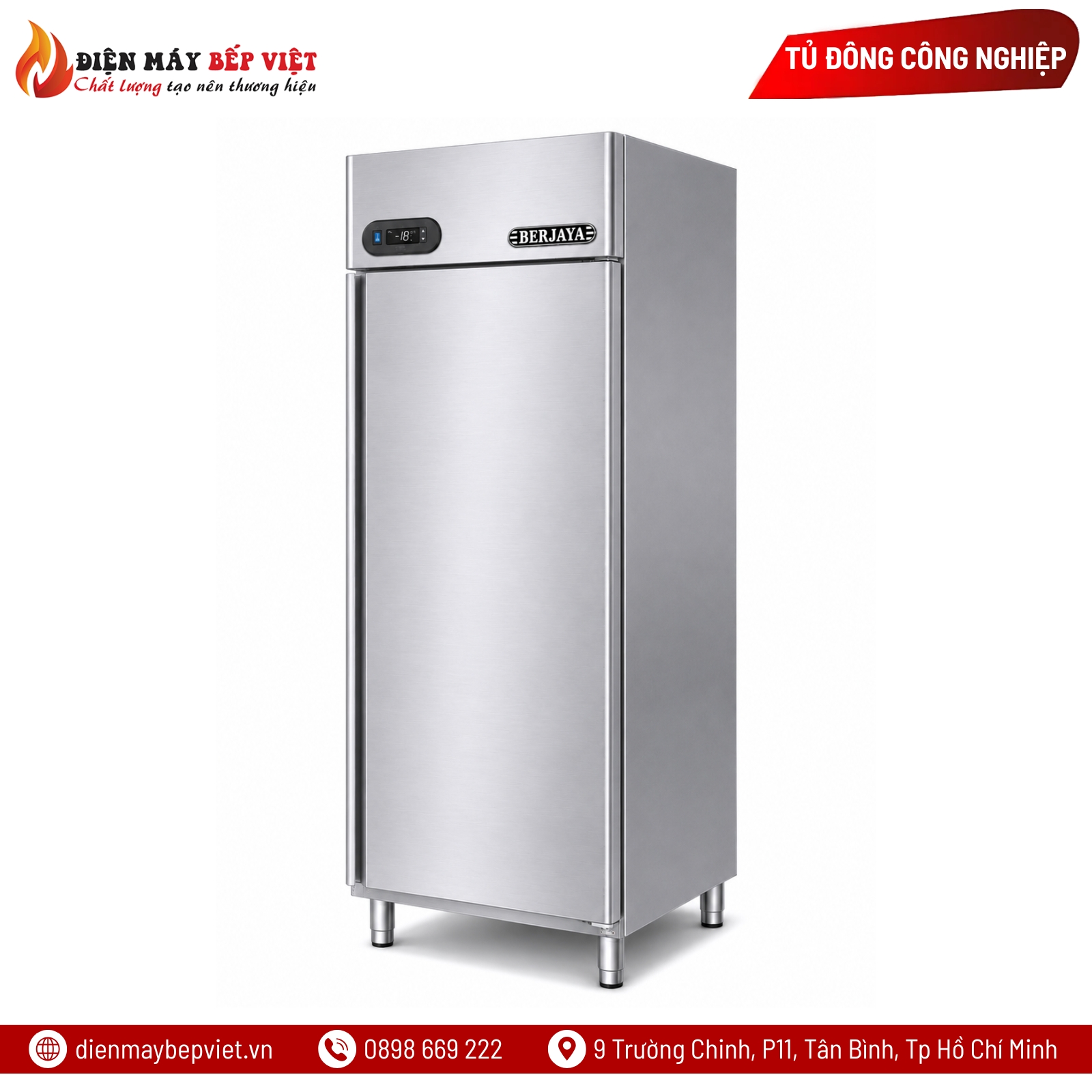 Tủ Đông Inox 1 Cánh Dài Berjaya BS1FDUF/Z/GN