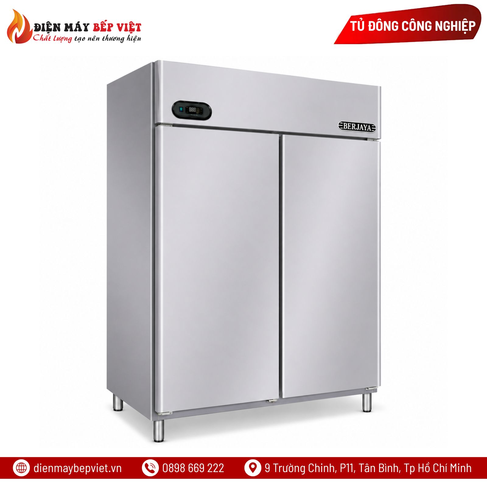 Tủ Đông Inox 2 Cánh Dài Berjaya BS2FDUF/Z/GN