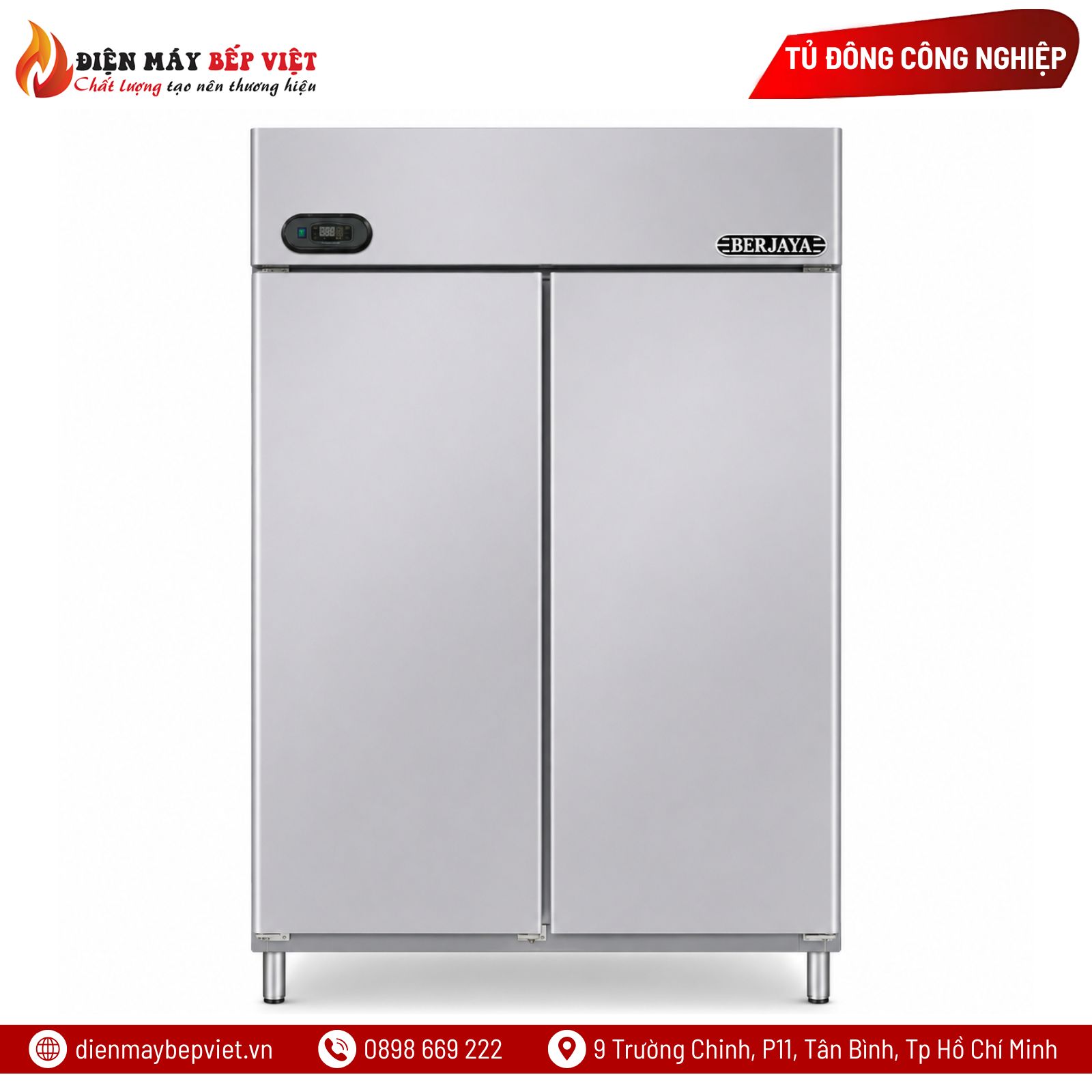 Tủ Đông Inox 2 Cánh Dài Berjaya BS2FDUF/Z/GN