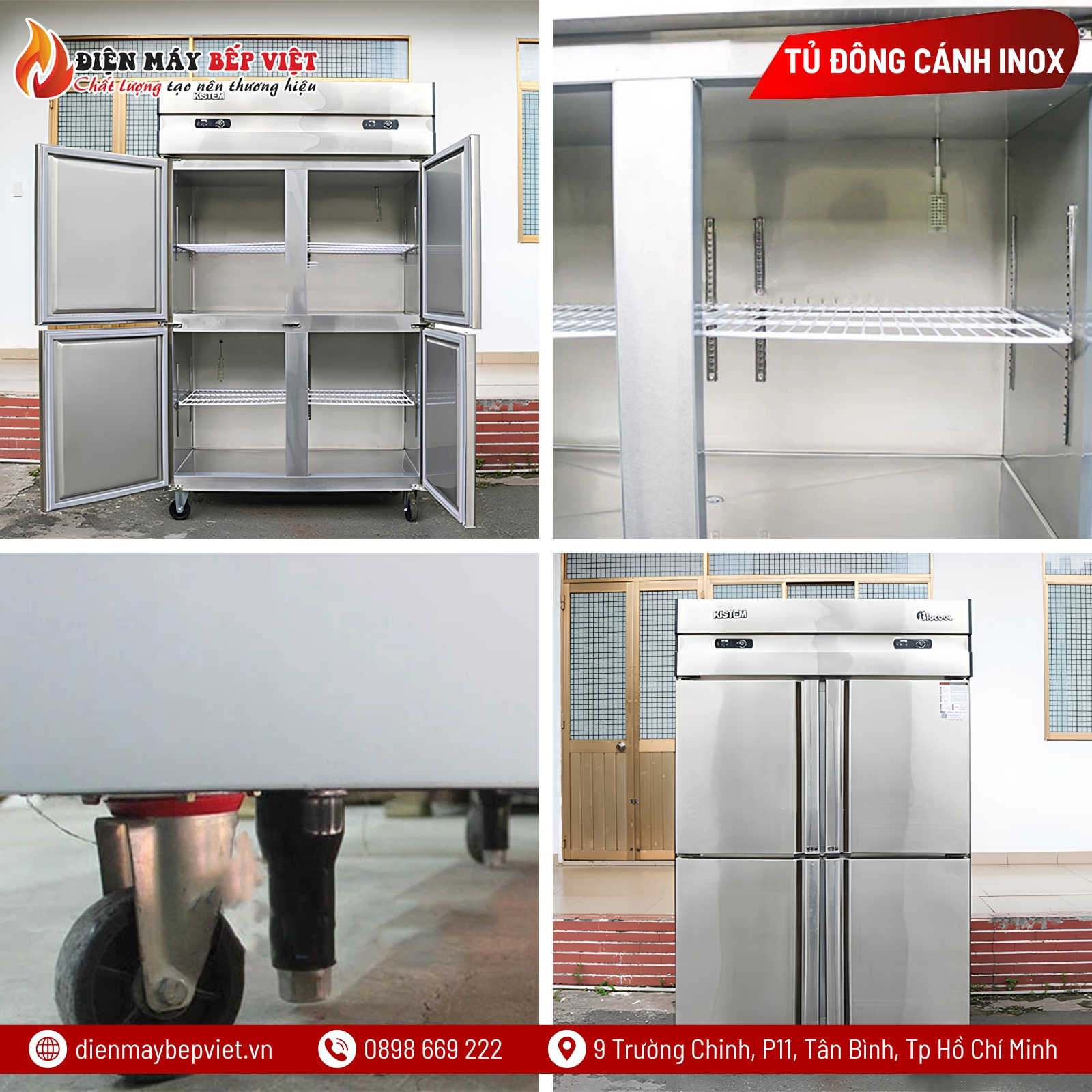 Tủ Đông Mát 4 Cánh Coil Kistem KIS-XD45HRF