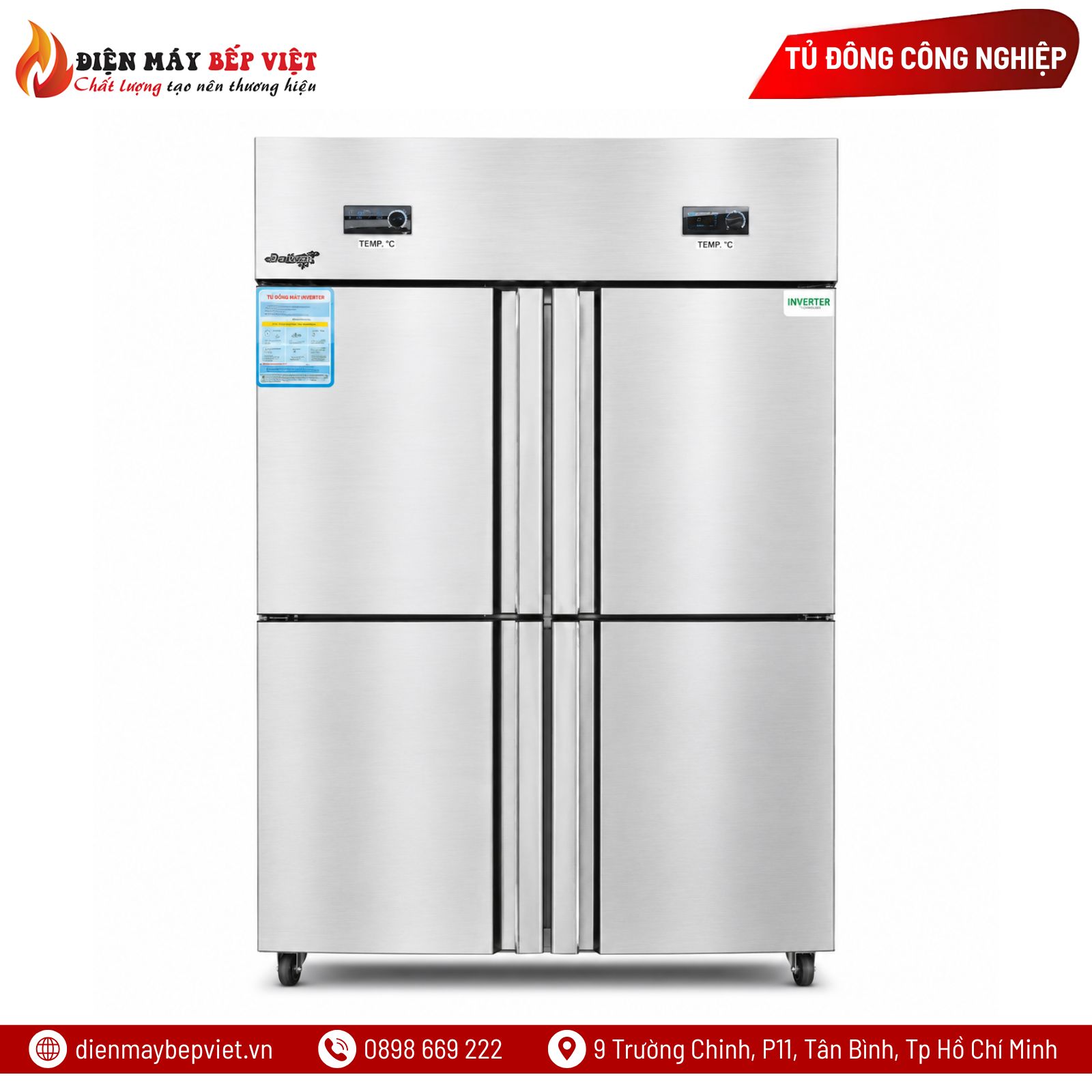 Tủ Đông Mát 4 Cánh Inox 2 Chế Độ Snow Village SLLDZ4-820L