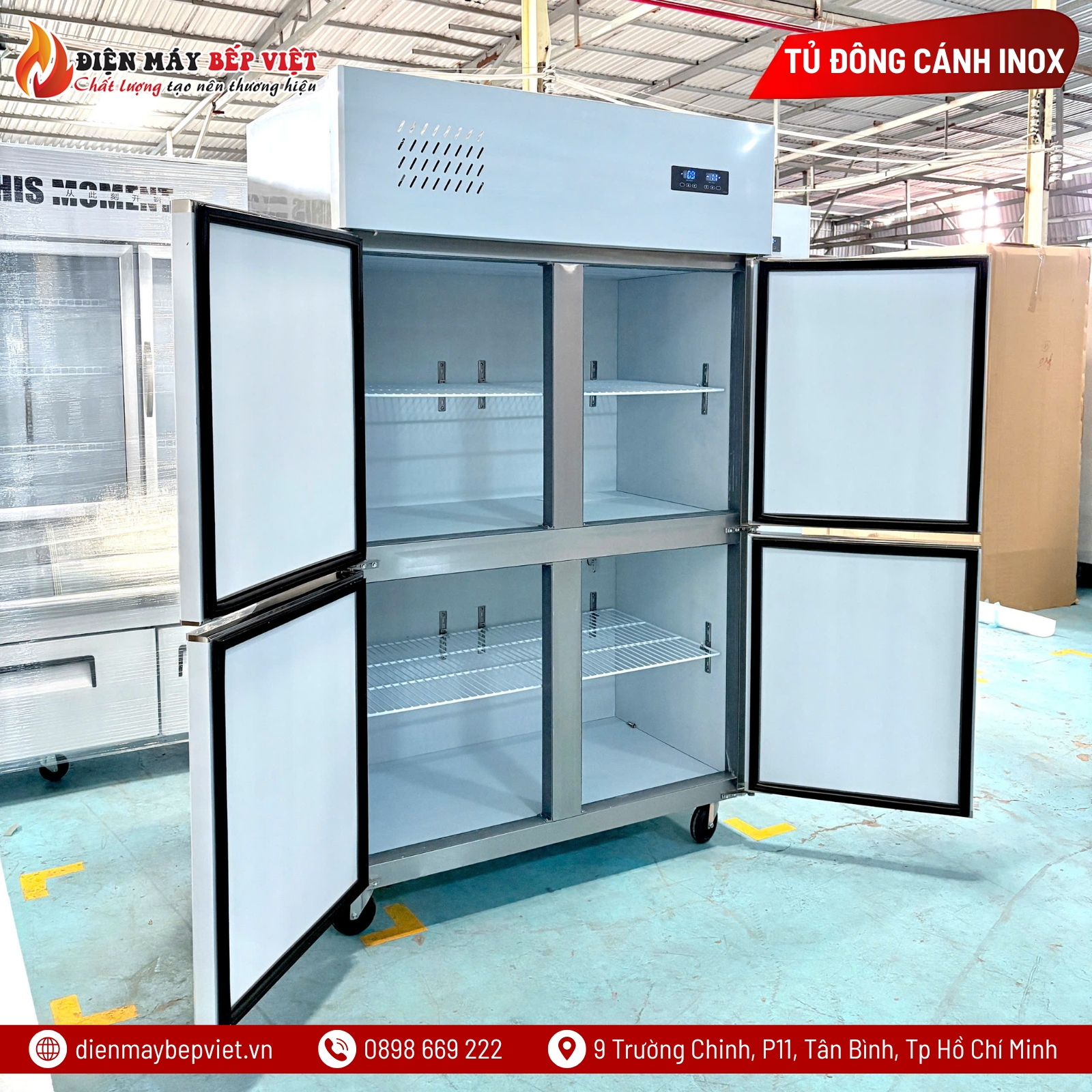 Tủ Đông Mát 4 Cánh Lạnh Trực Tiếp Lightcool LS-1200F-1018L