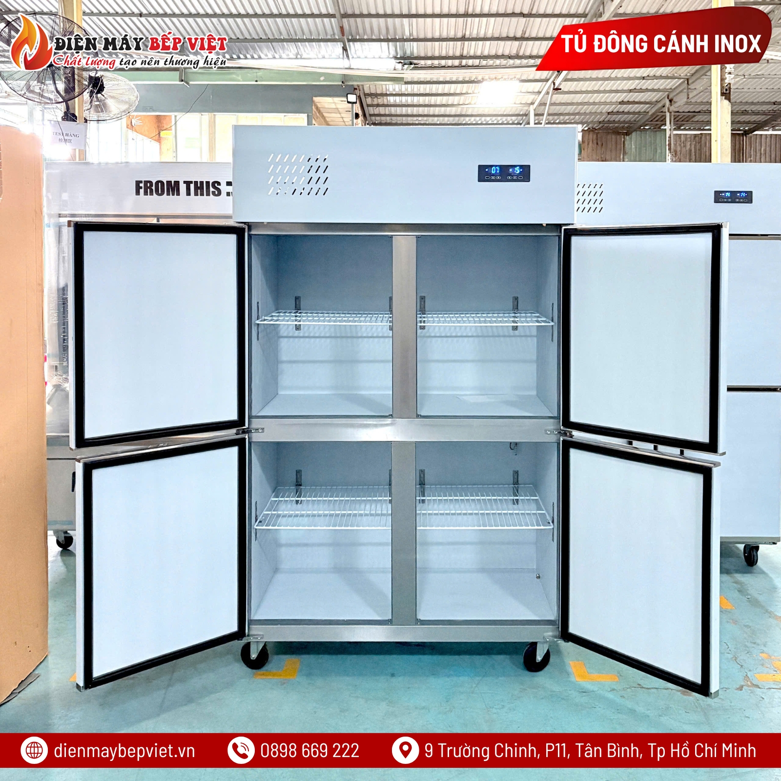 Tủ Đông Mát 4 Cánh Lạnh Trực Tiếp Lightcool LS-1200F-1018L