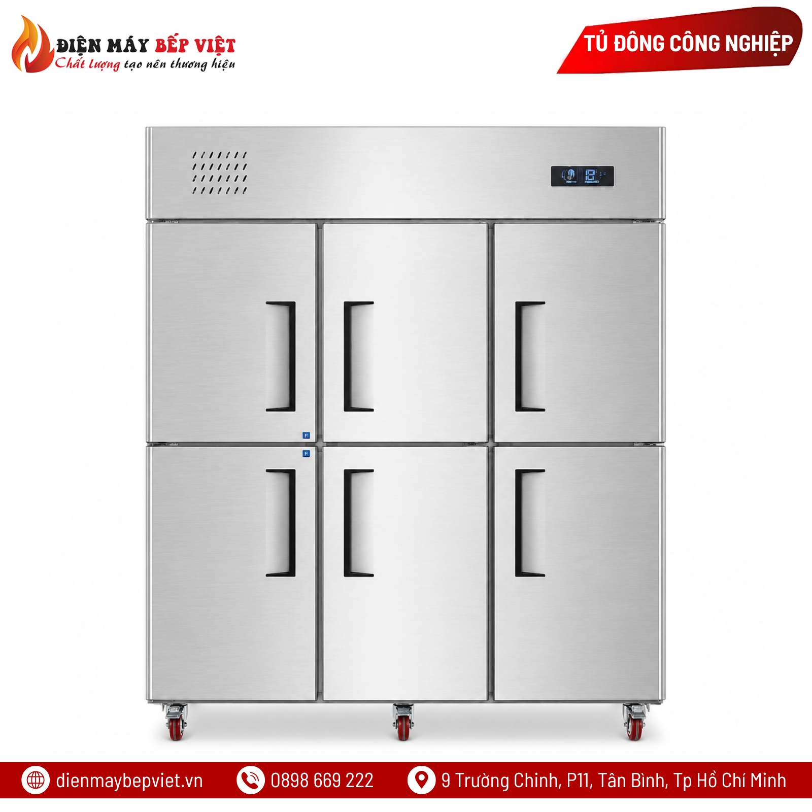 Tủ Đông Mát 6 Cánh Inox 201 Lạnh Trực Tiếp Lightcool LS-1800-COIL