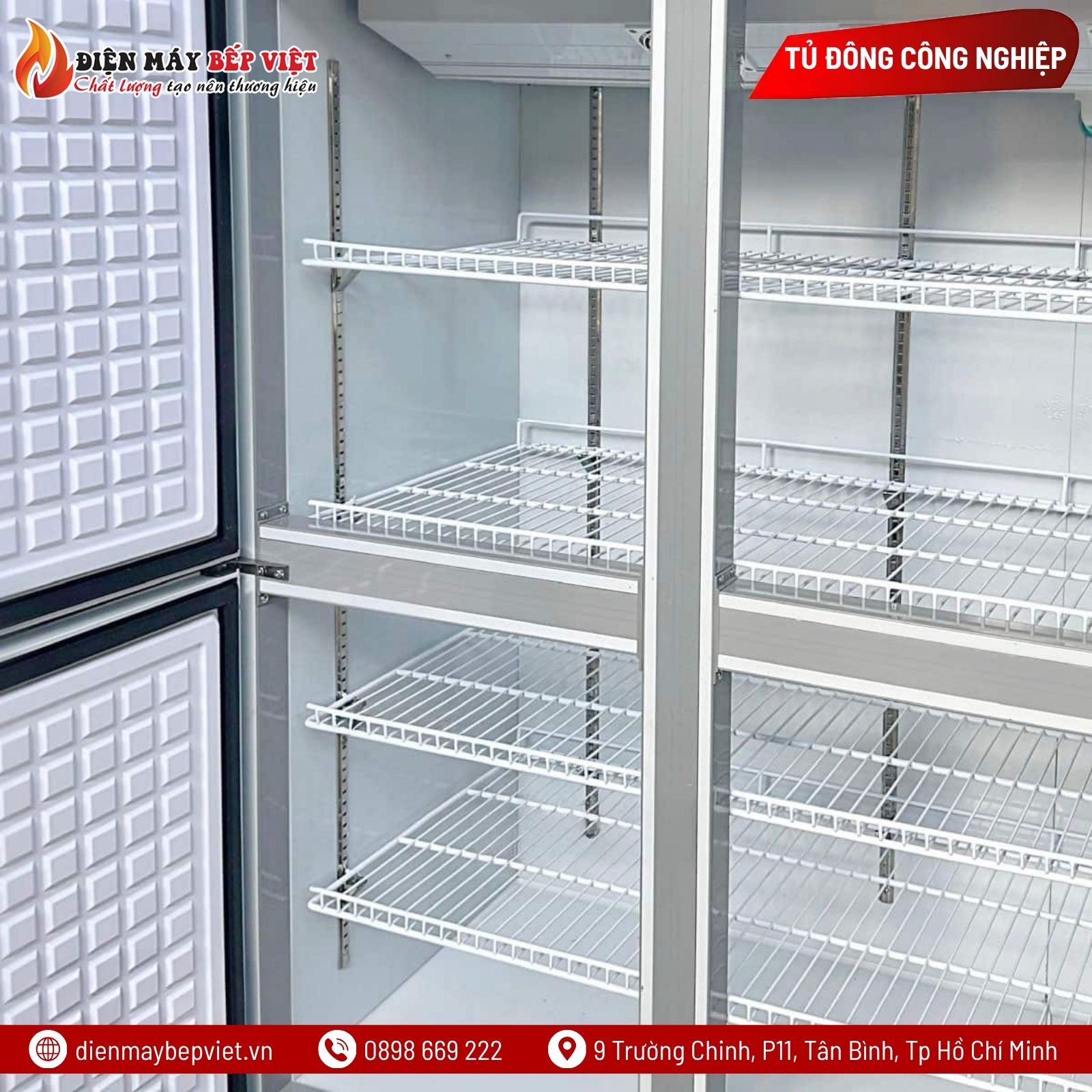 Tủ Đông Mát Inox 6 Cánh 1500L Quạt Lạnh Snow Village SLLDZ4-1300LD/1500L