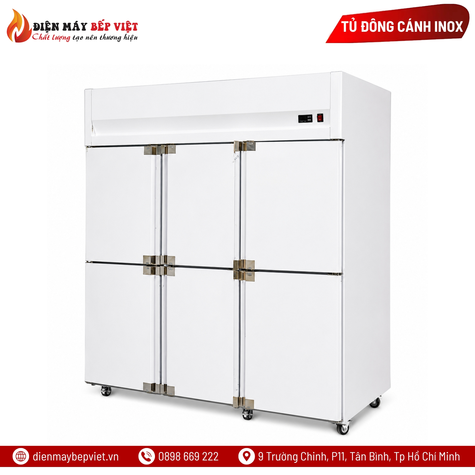 Tủ Đông Mát Inox 6 Cánh 1500L Quạt Lạnh Snow Village SLLDZ4-1300LD/1500L