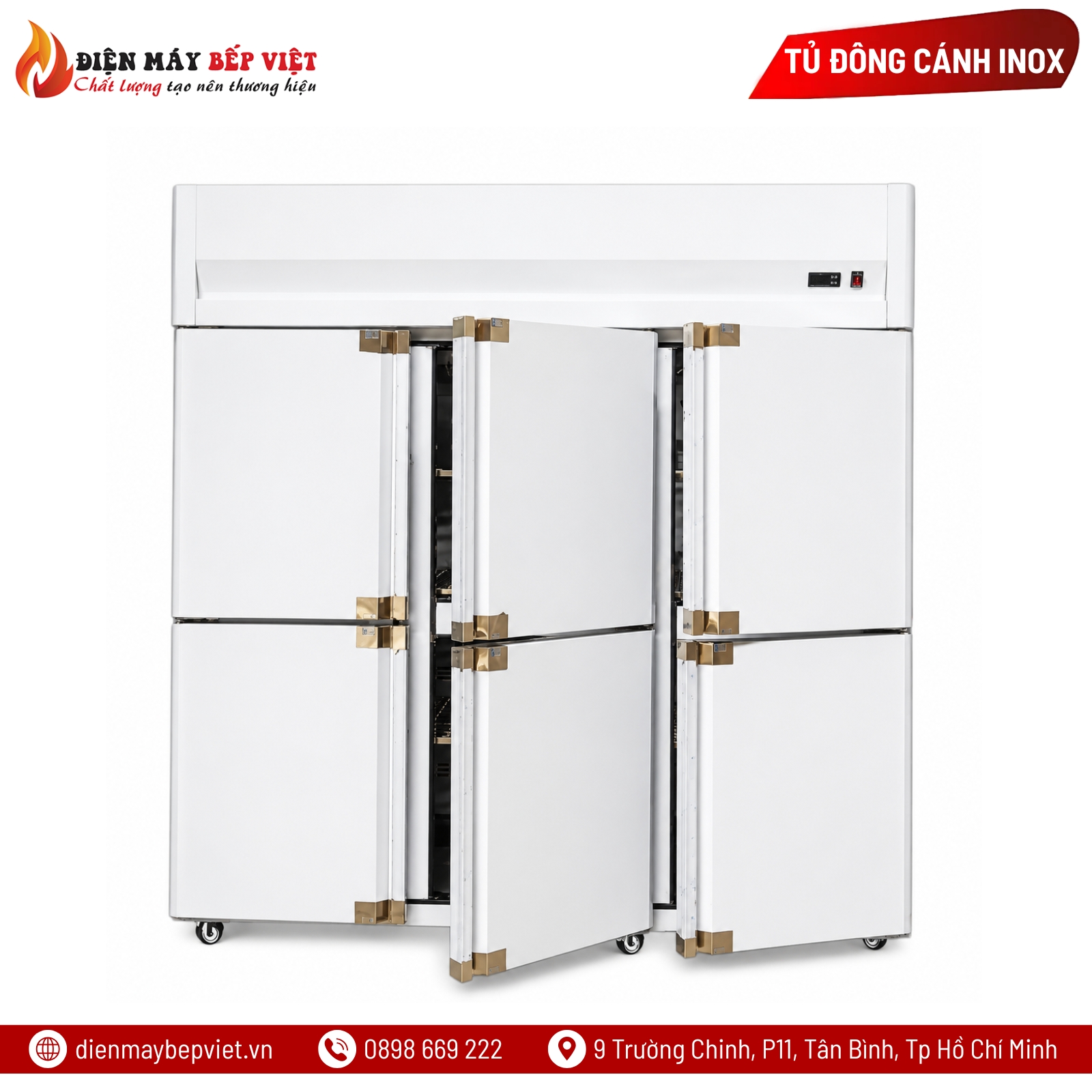 Tủ Đông Mát Inox 6 Cánh 1500L Quạt Lạnh Snow Village SLLDZ4-1300LD/1500L