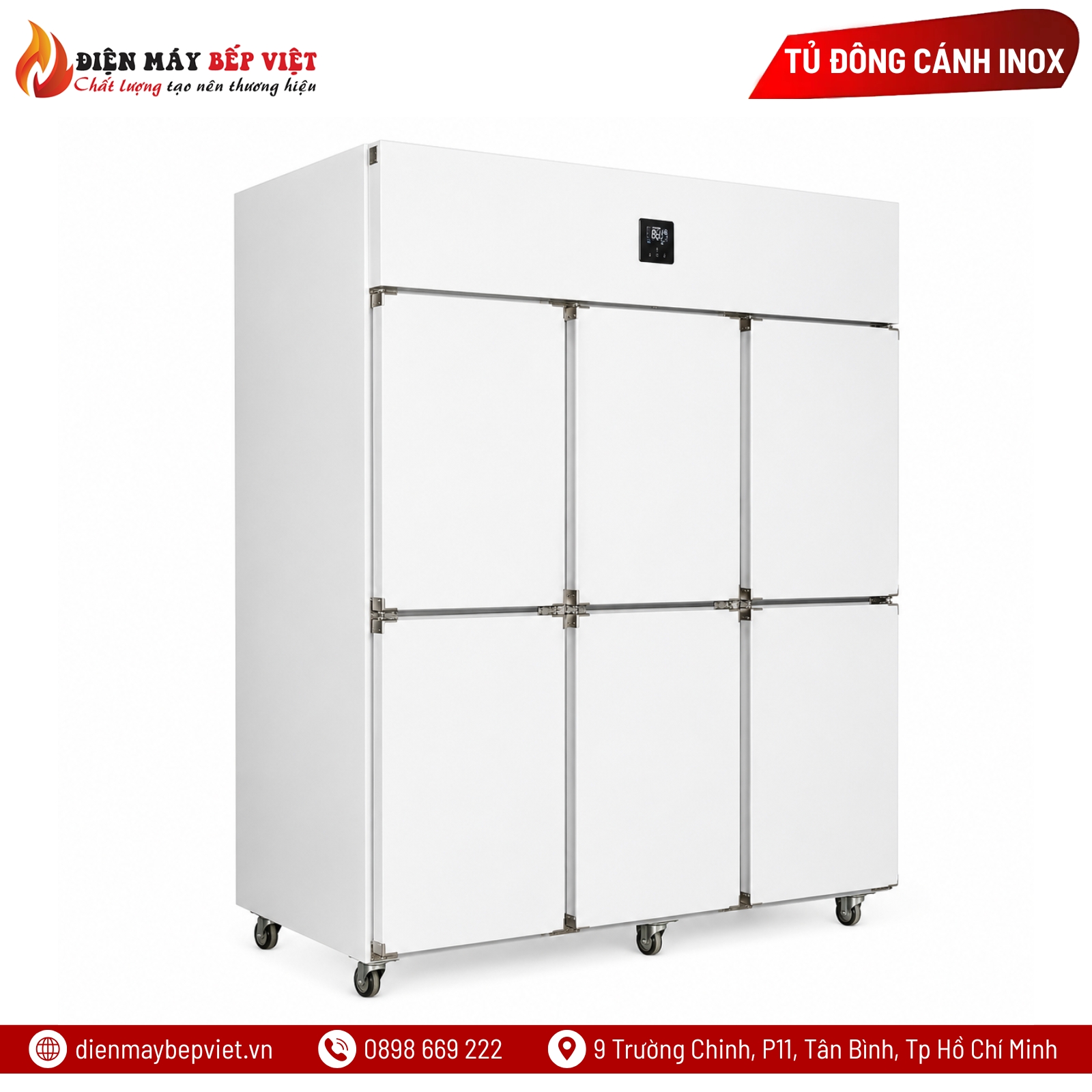 Tủ Đông Mát Inox 6 Cánh Quạt Lạnh Snow Village SLLDZ4-1300LD