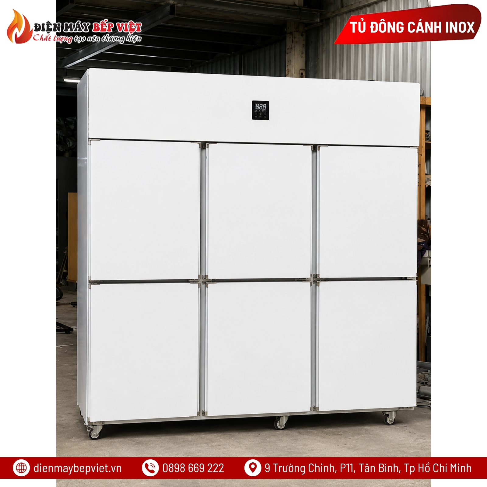 Tủ Đông Mát Inox 6 Cánh Quạt Lạnh Snow Village SLLDZ4-1300LD
