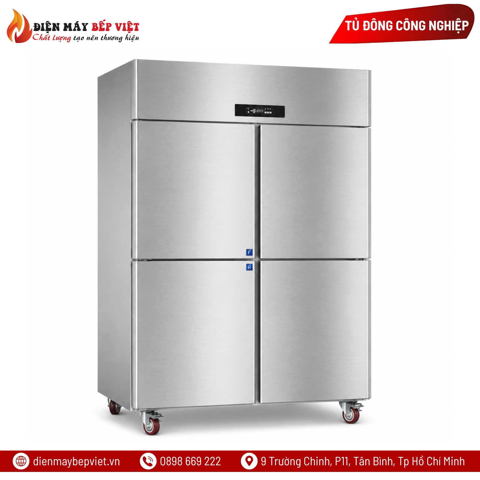 Tủ Đông Mát Quạt Lạnh 4 Cánh Inox Lightcool LS-1200F-4C1