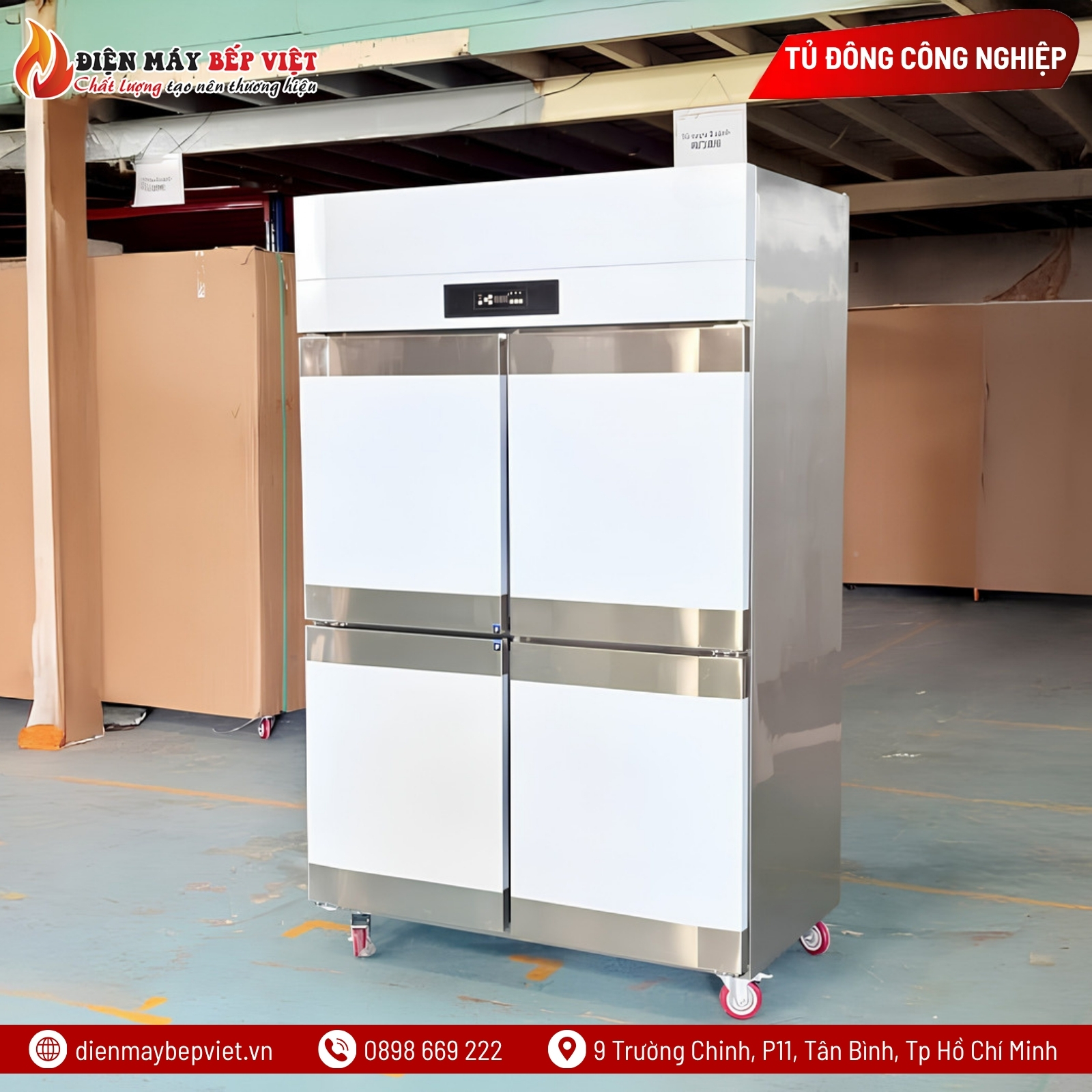 Tủ Đông Mát Quạt Lạnh 4 Cánh Inox Lightcool LS-1200F-4C1