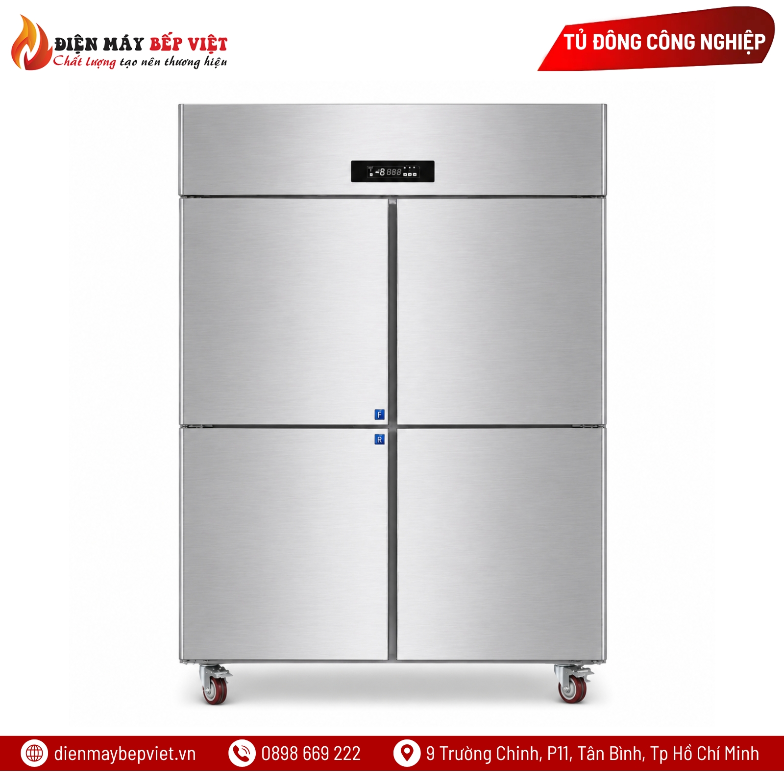 Tủ Đông Mát Quạt Lạnh 4 Cánh Inox Lightcool LS-1200F-4C1