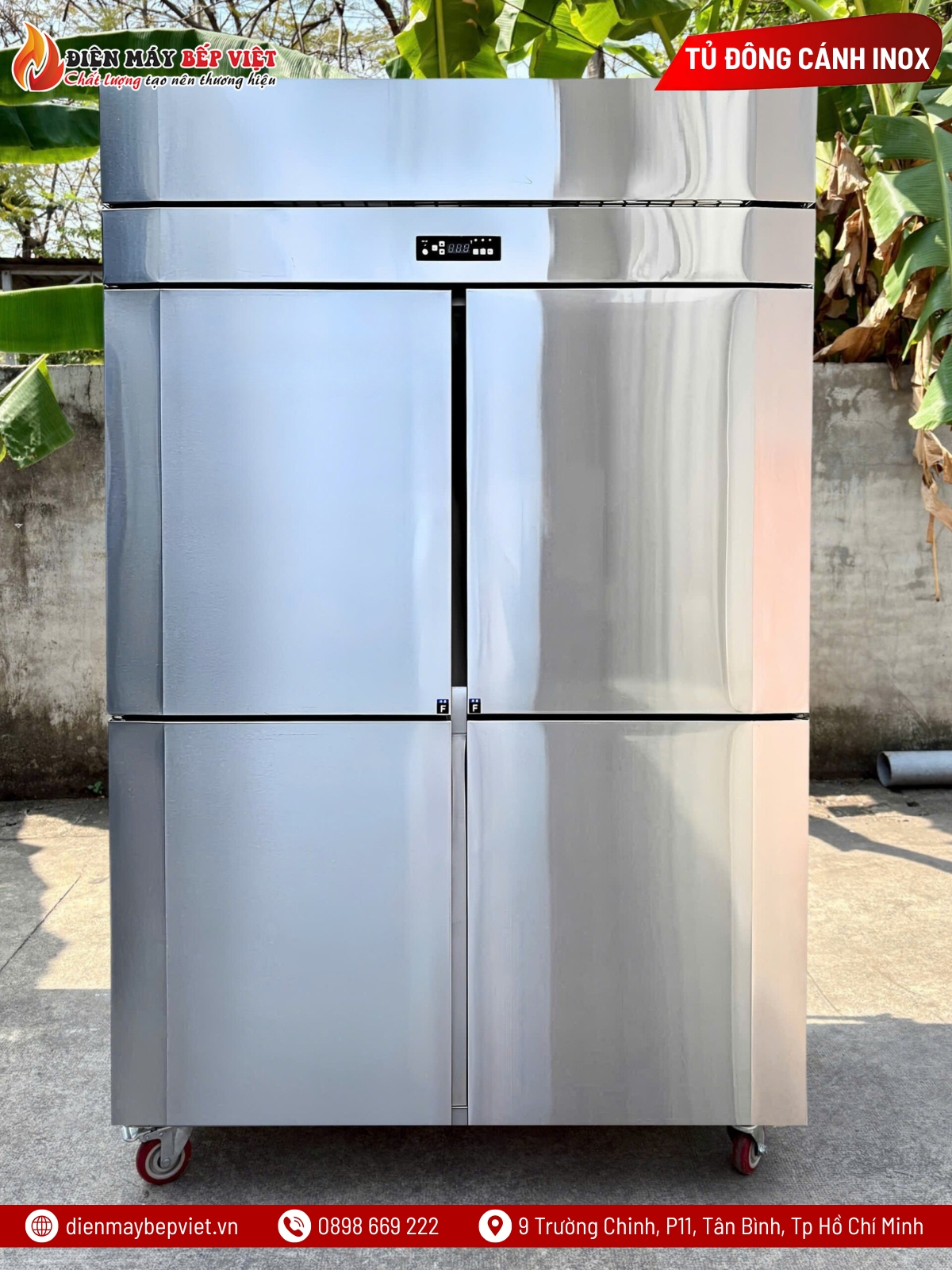 Tủ Đông Mát Quạt Lạnh 4 Cánh Inox Lightcool LS-1200F-4C1