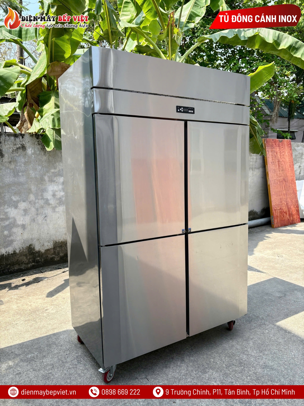 Tủ Đông Mát Quạt Lạnh 4 Cánh Inox Lightcool LS-1200F-4C1